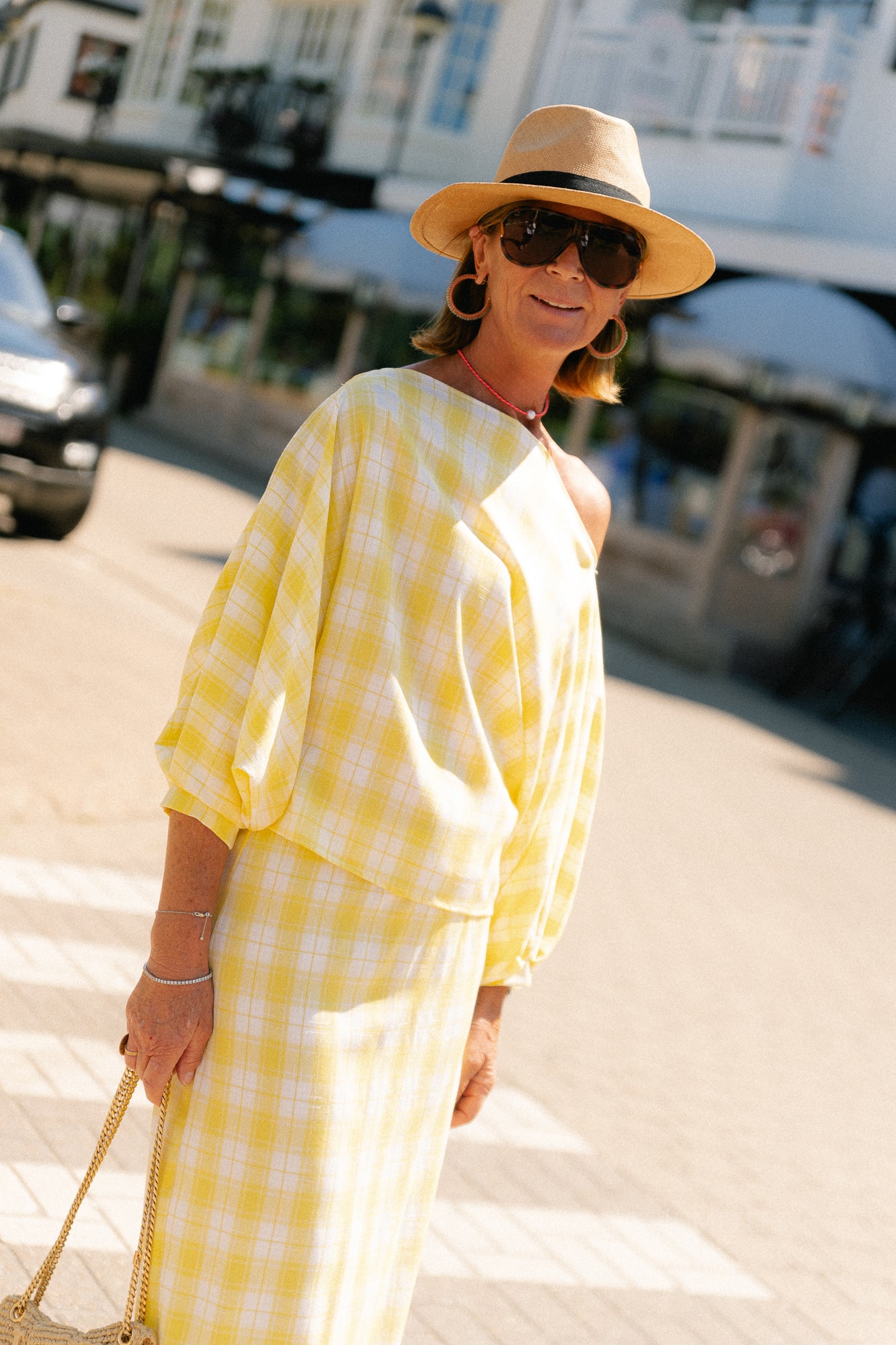 Cosette big checks blouse yellow