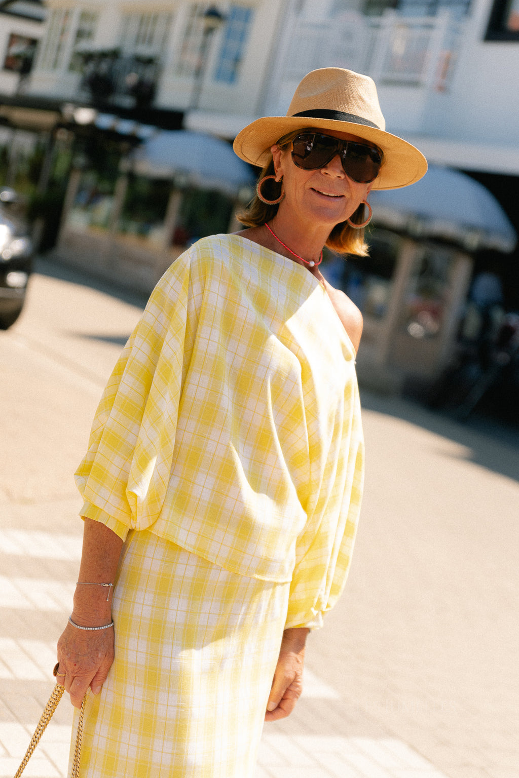 Cosette big checks blouse yellow
