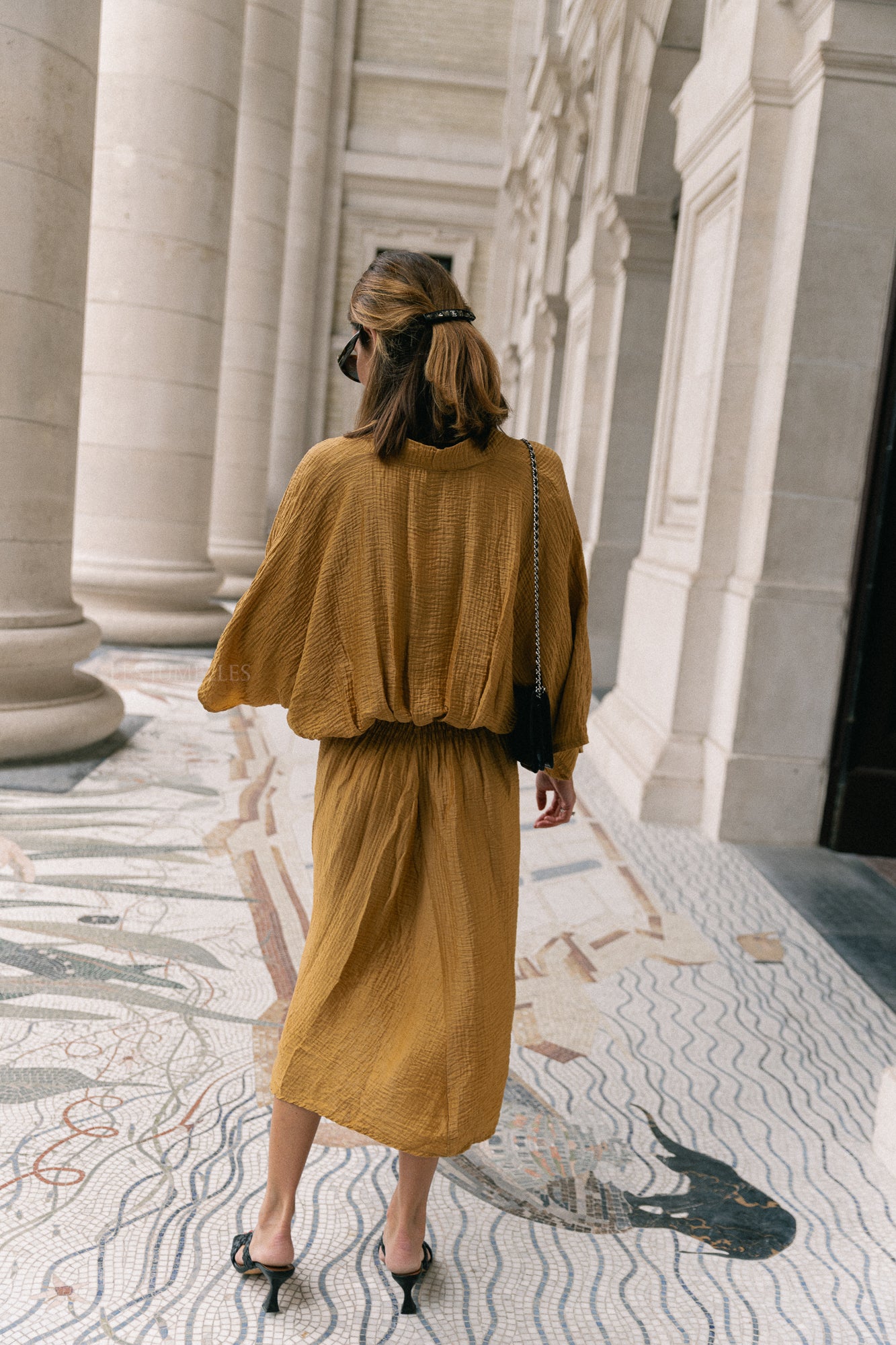 Robe longue Helen ocre