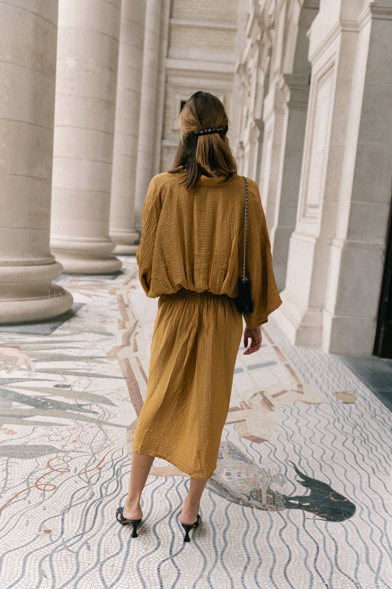 Robe longue Helen ocre