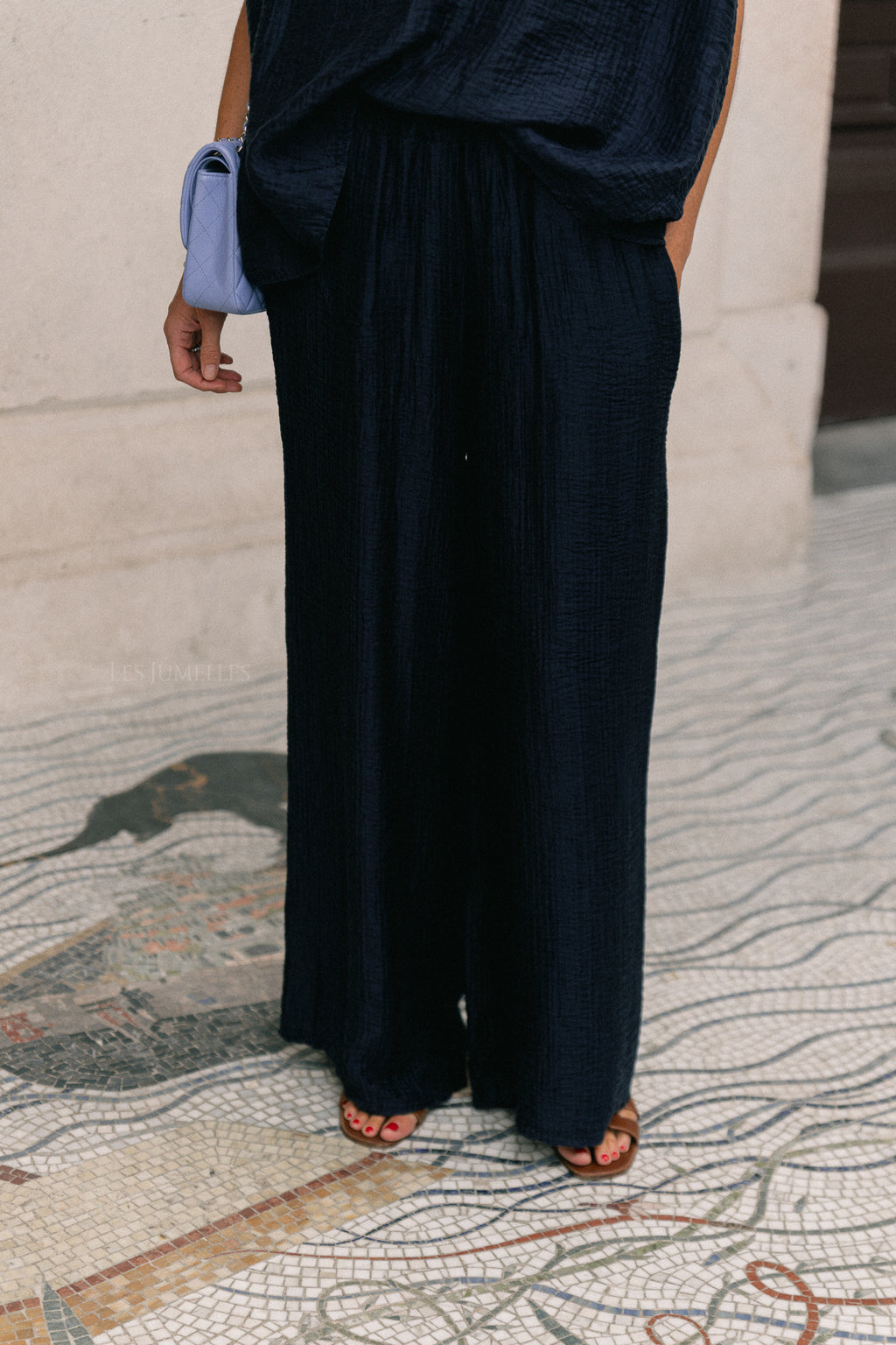 Celia wide pants navy