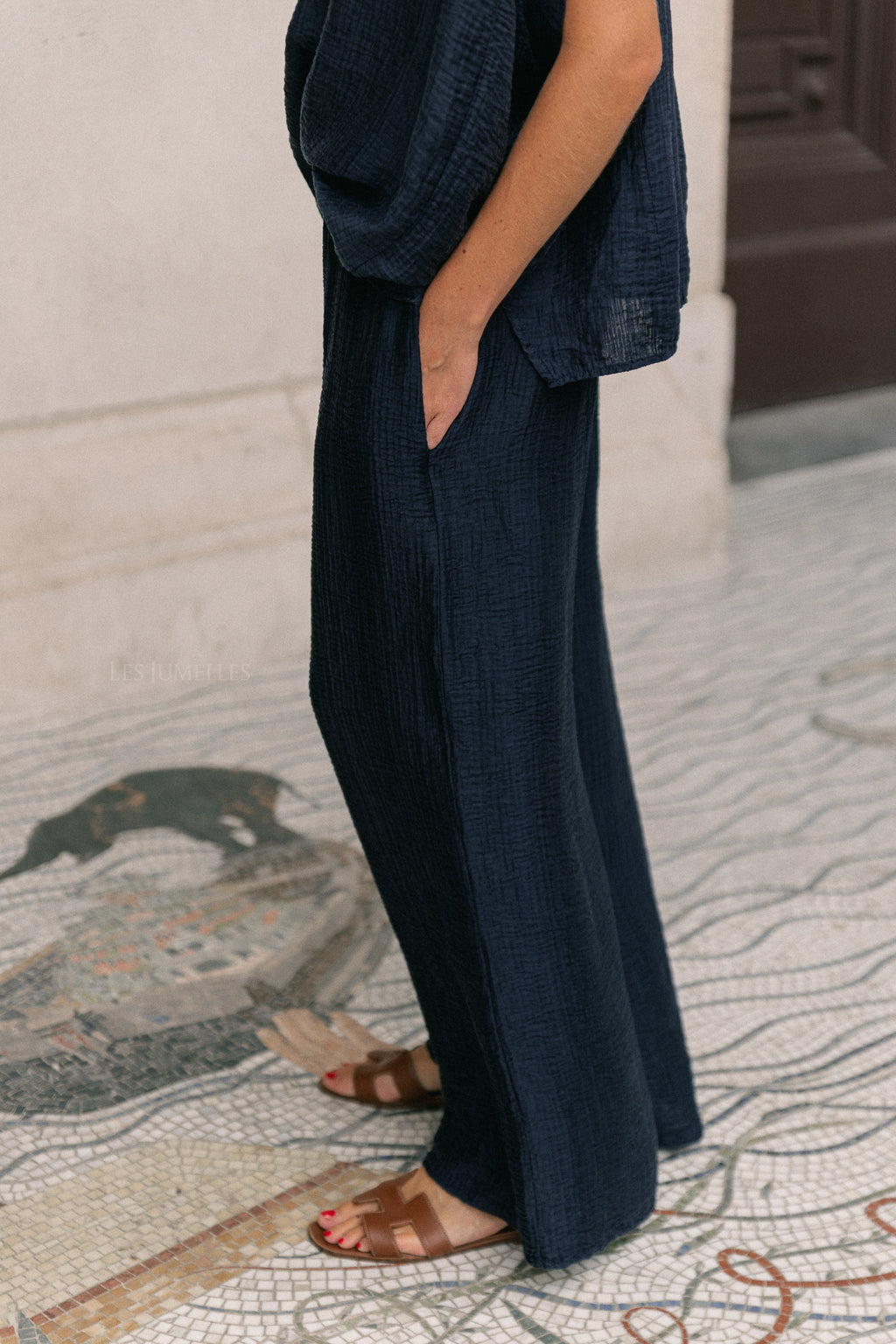 Celia wide pants navy