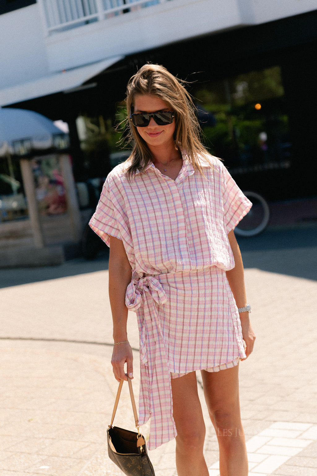 Juliette checkered wrap skort multicolor