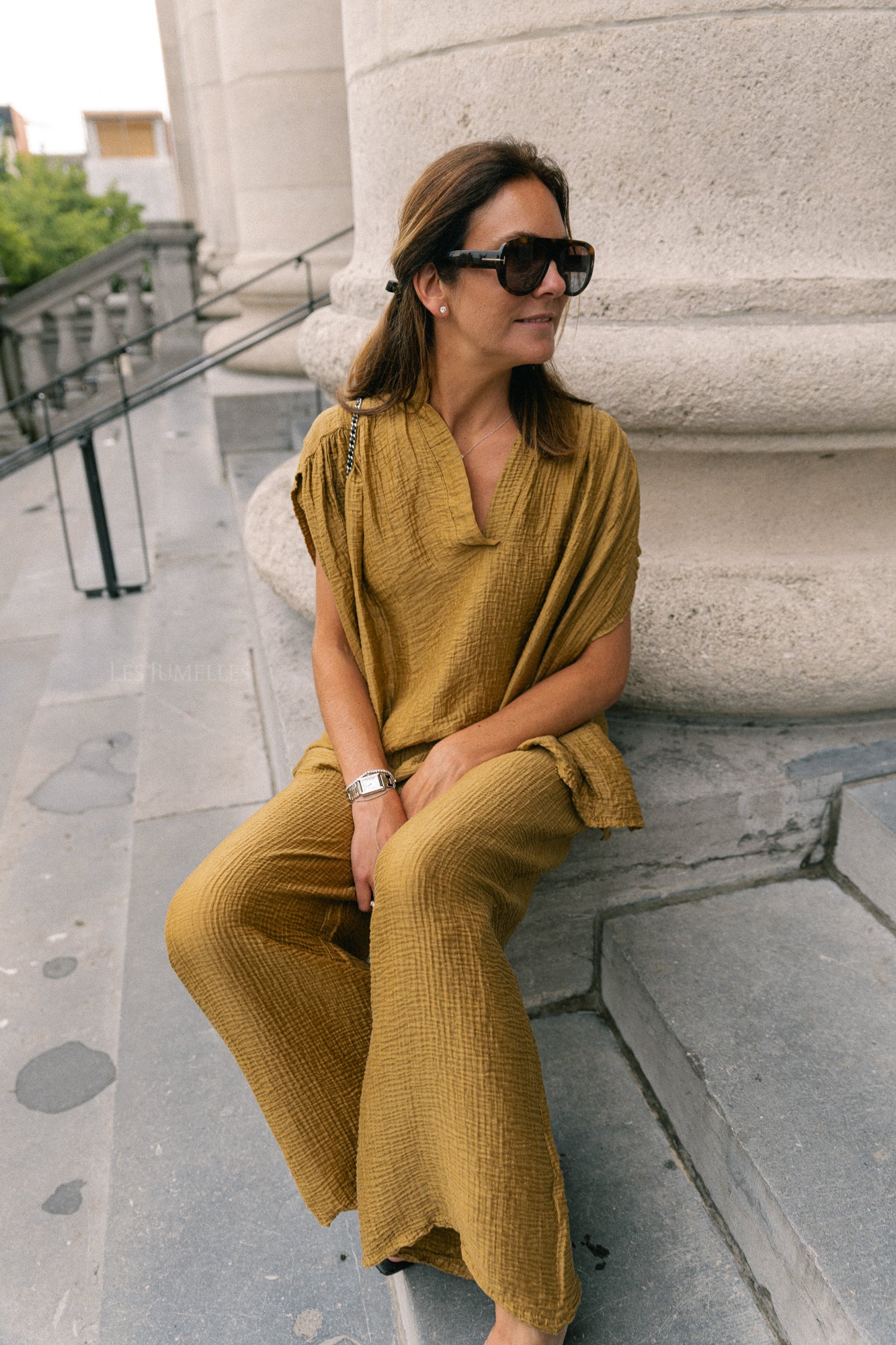 Celia wide pants ochre