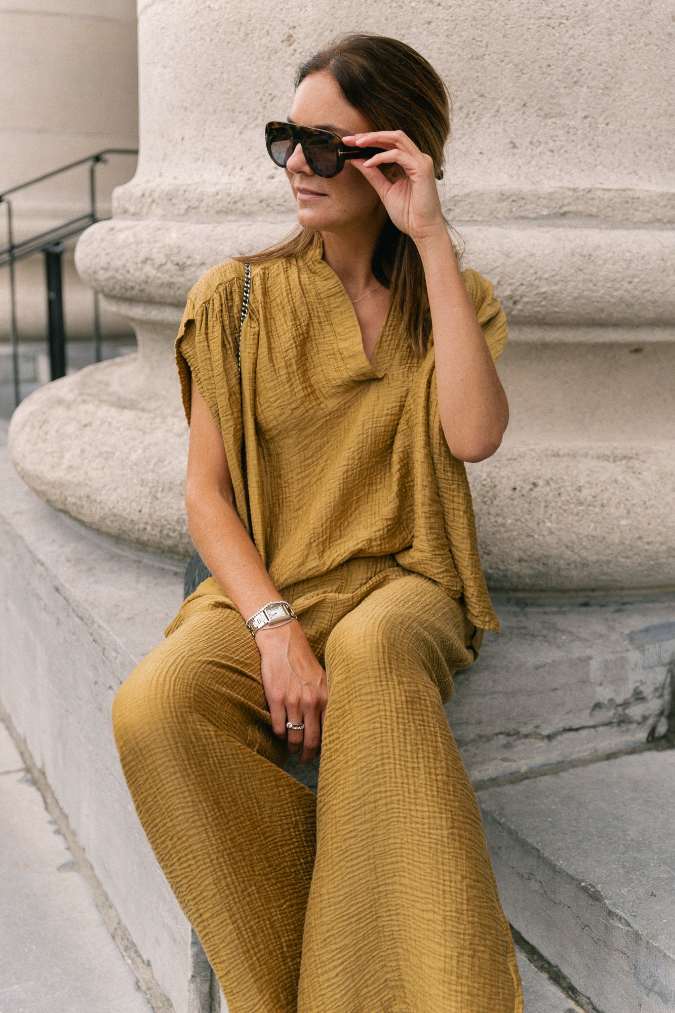 Celia SS shirt ochre