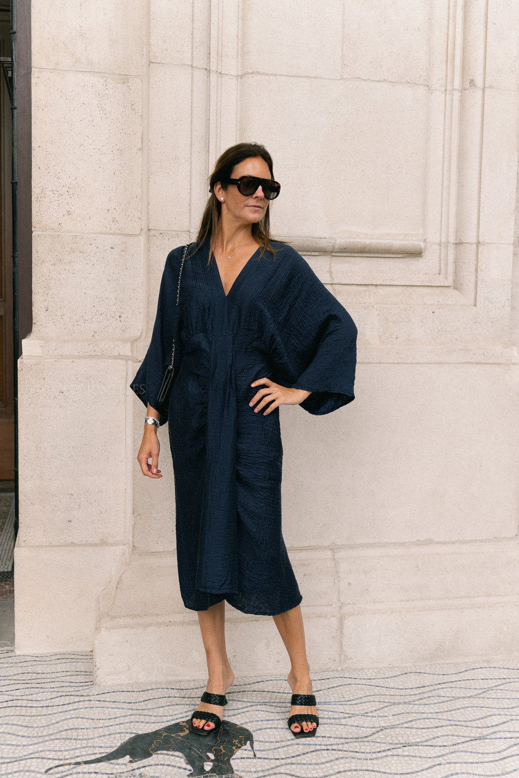 Robe longue Helen bleu marine