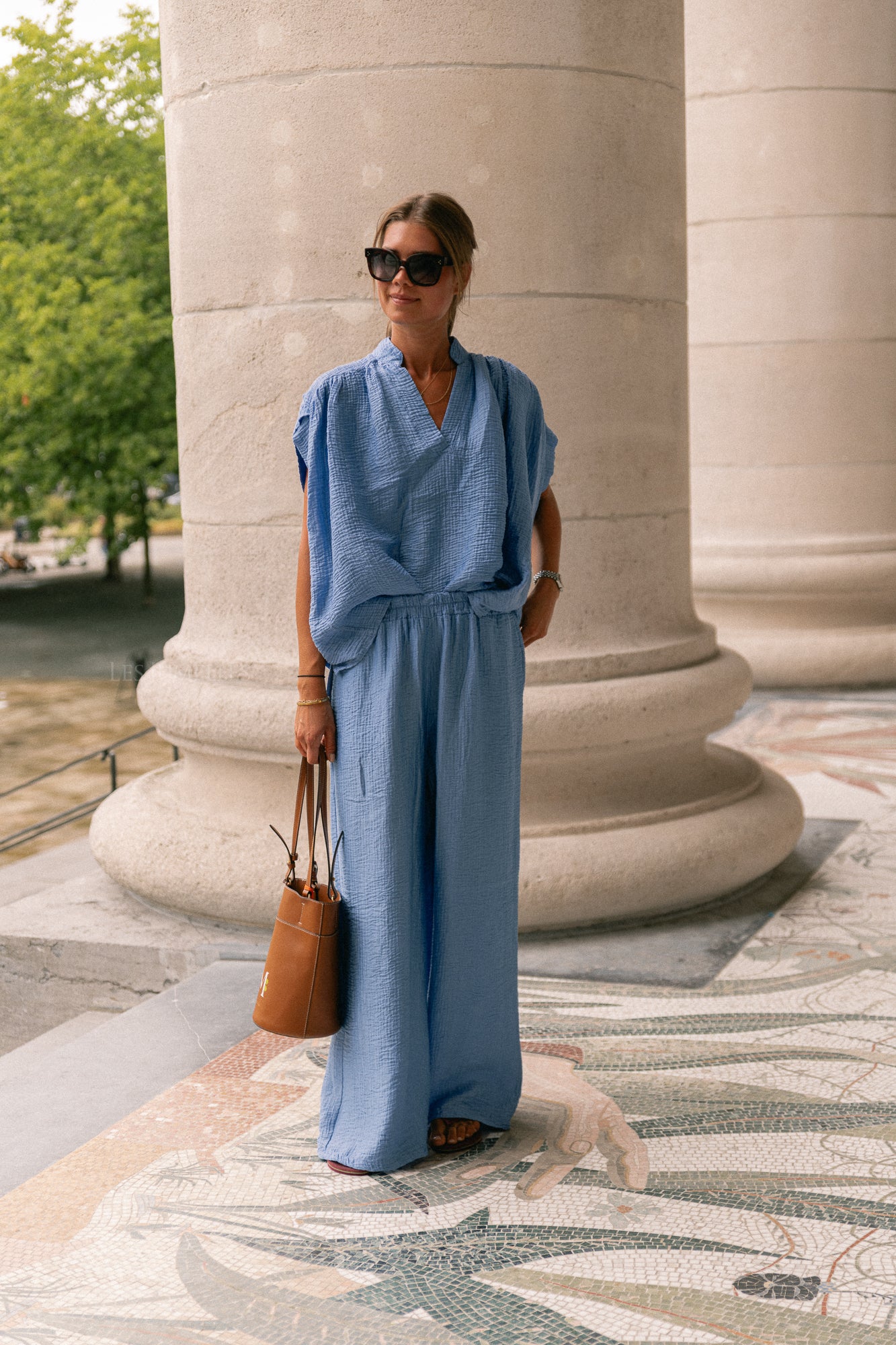 Chemise Celia SS bleu lavande