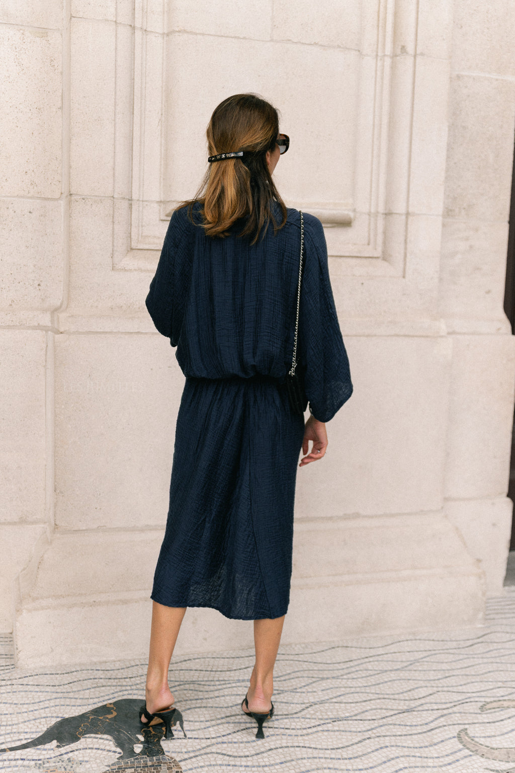 Robe longue Helen bleu marine