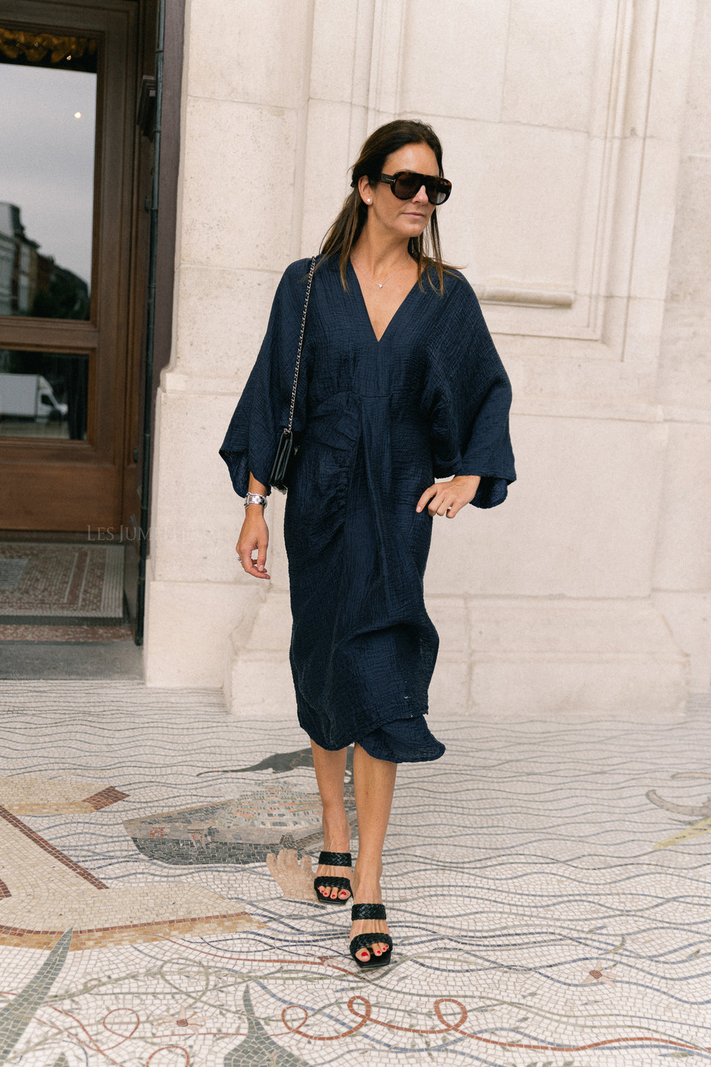 Robe longue Helen bleu marine