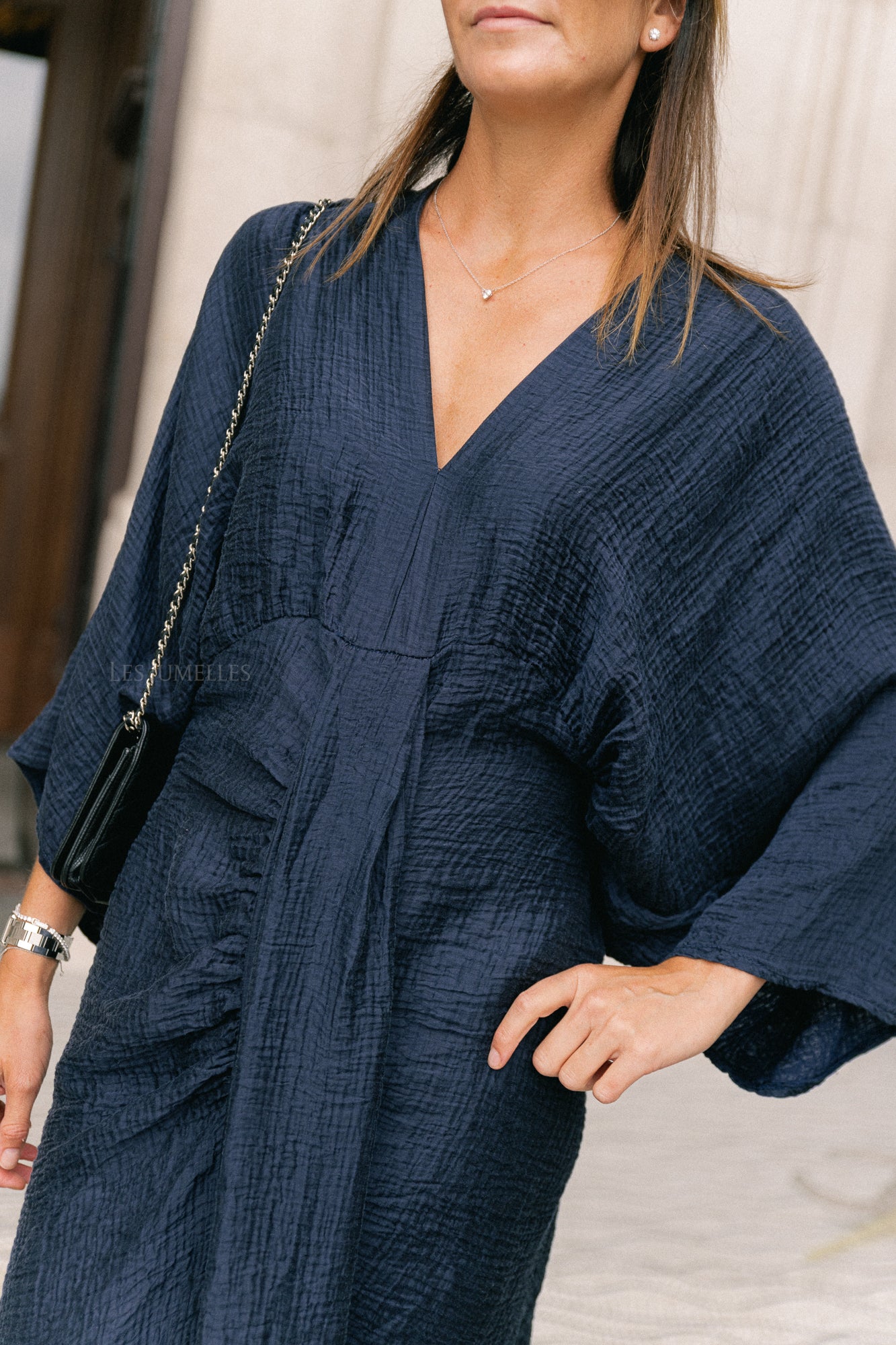 Robe longue Helen bleu marine