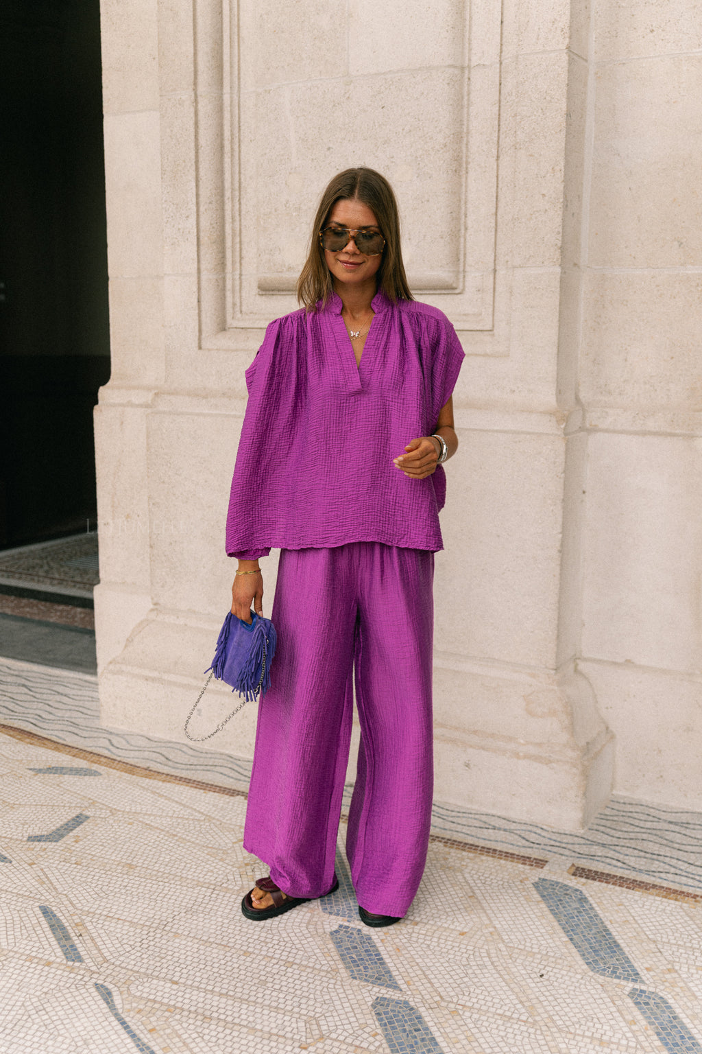 Celia wide pants magenta