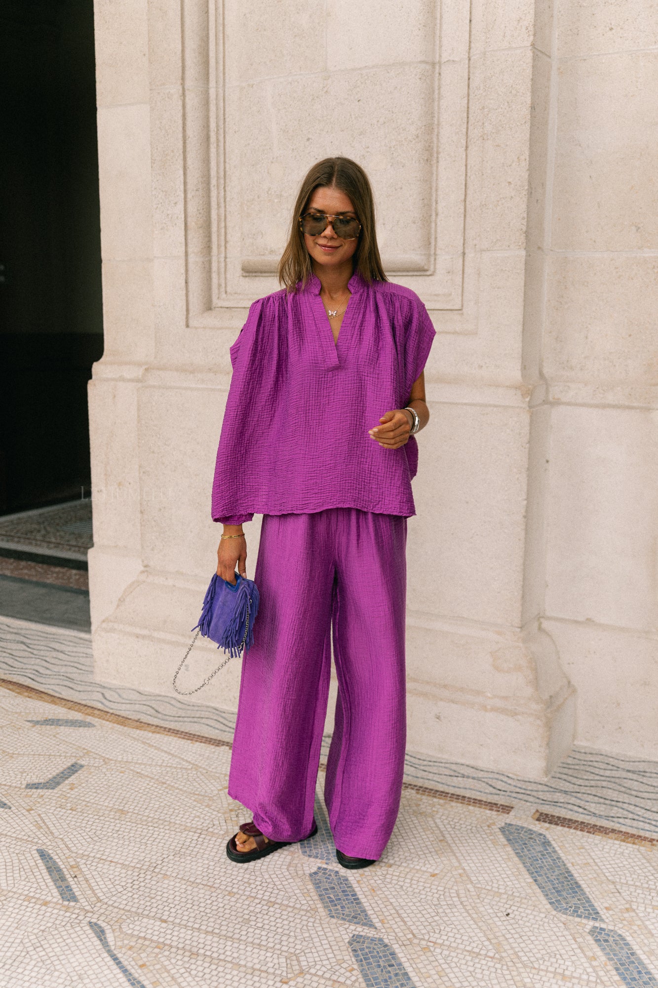 Celia wide pants magenta