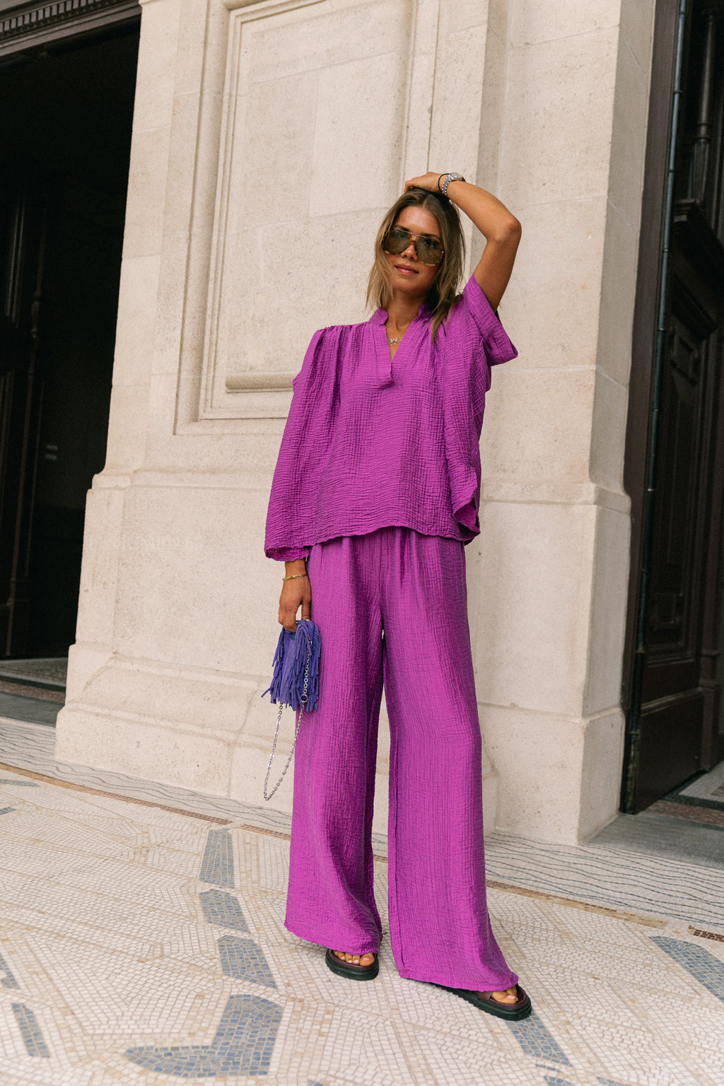 Chemise Celia SS magenta