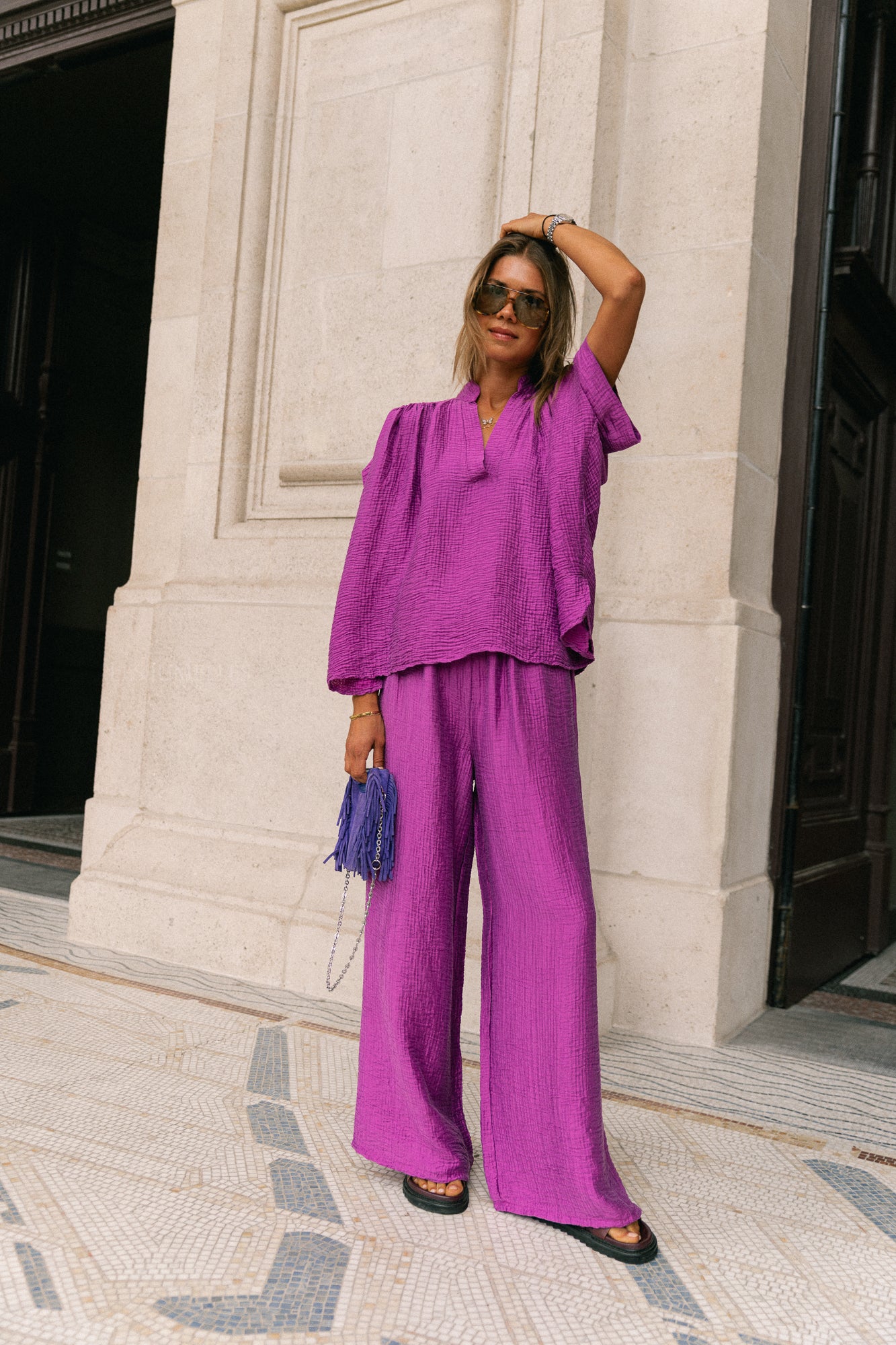 Chemise Celia SS magenta
