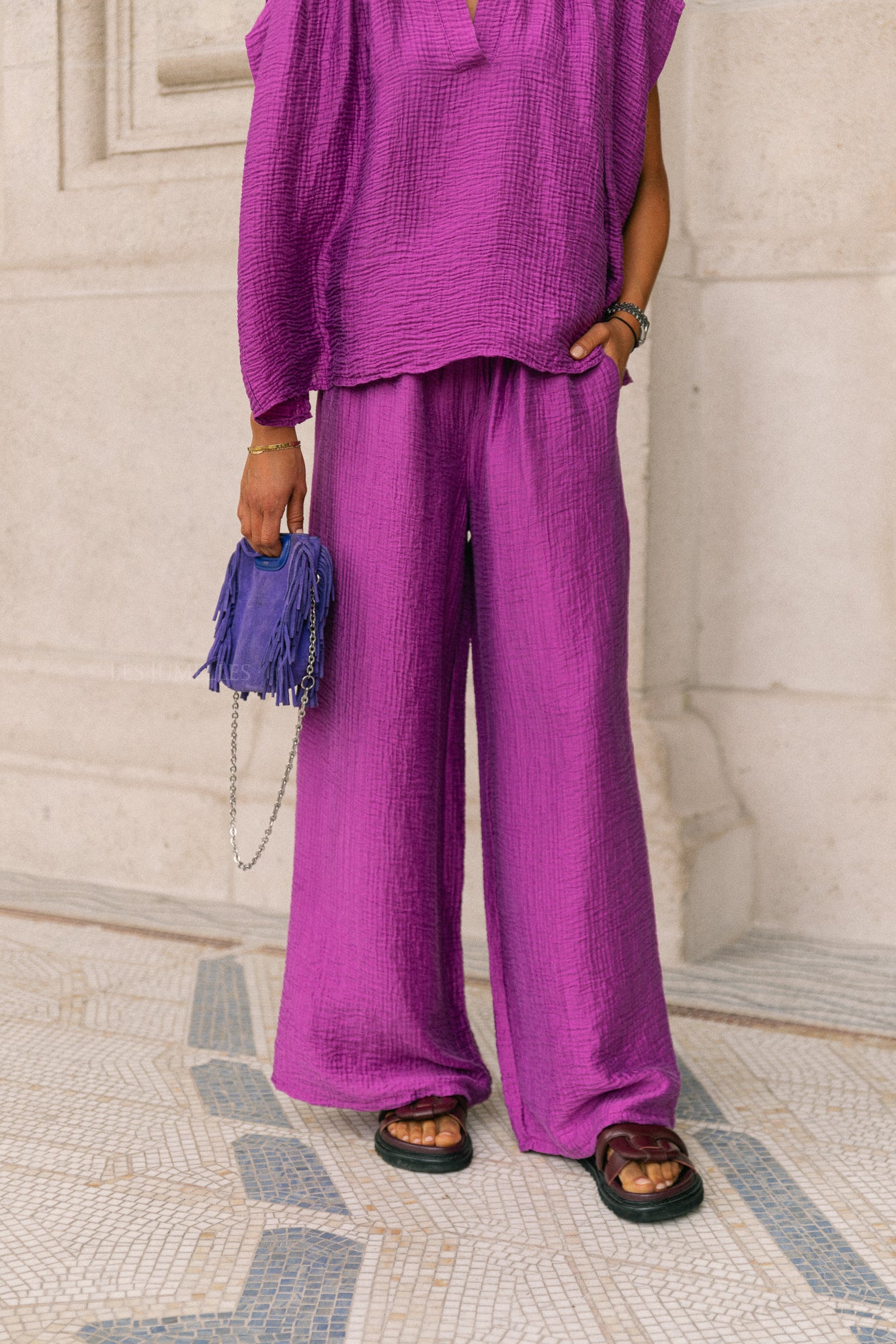 Celia wide pants magenta
