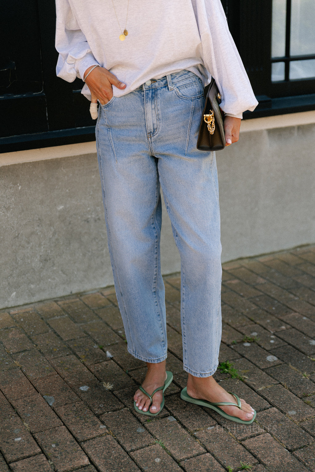 YASSky HW barrel jeans light blue denim