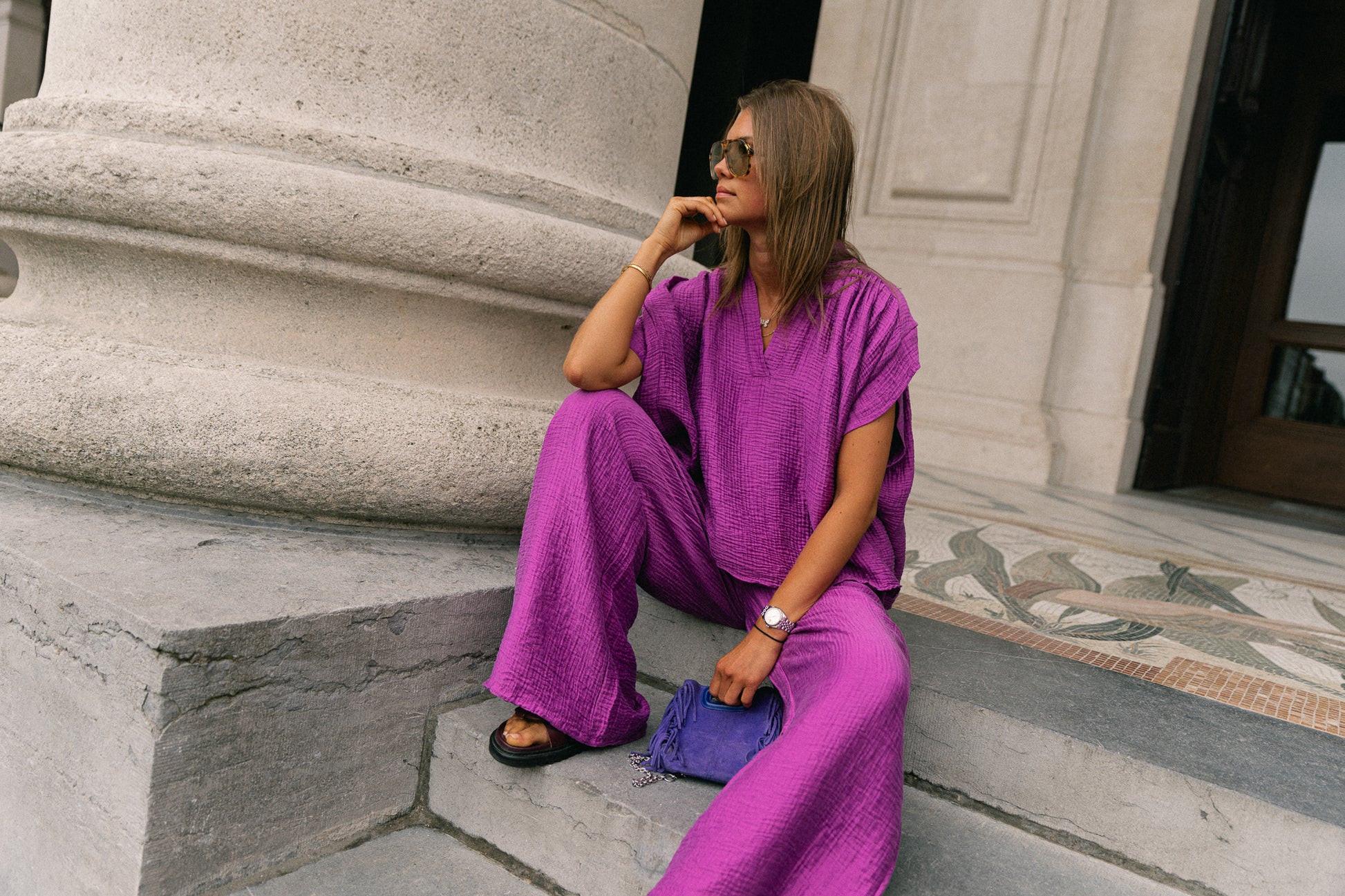 Chemise Celia SS magenta