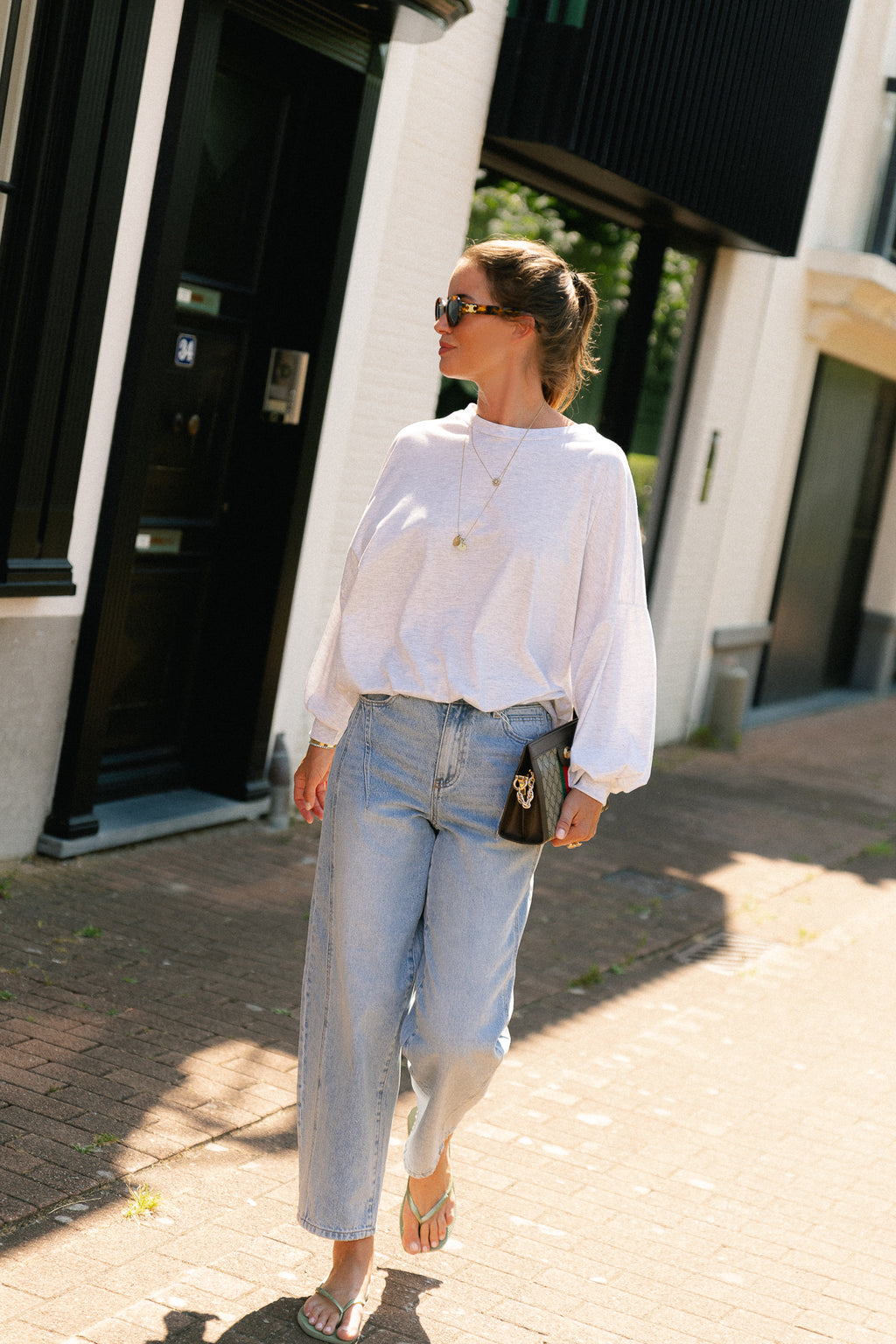 YASSky HW barrel jeans light blue denim