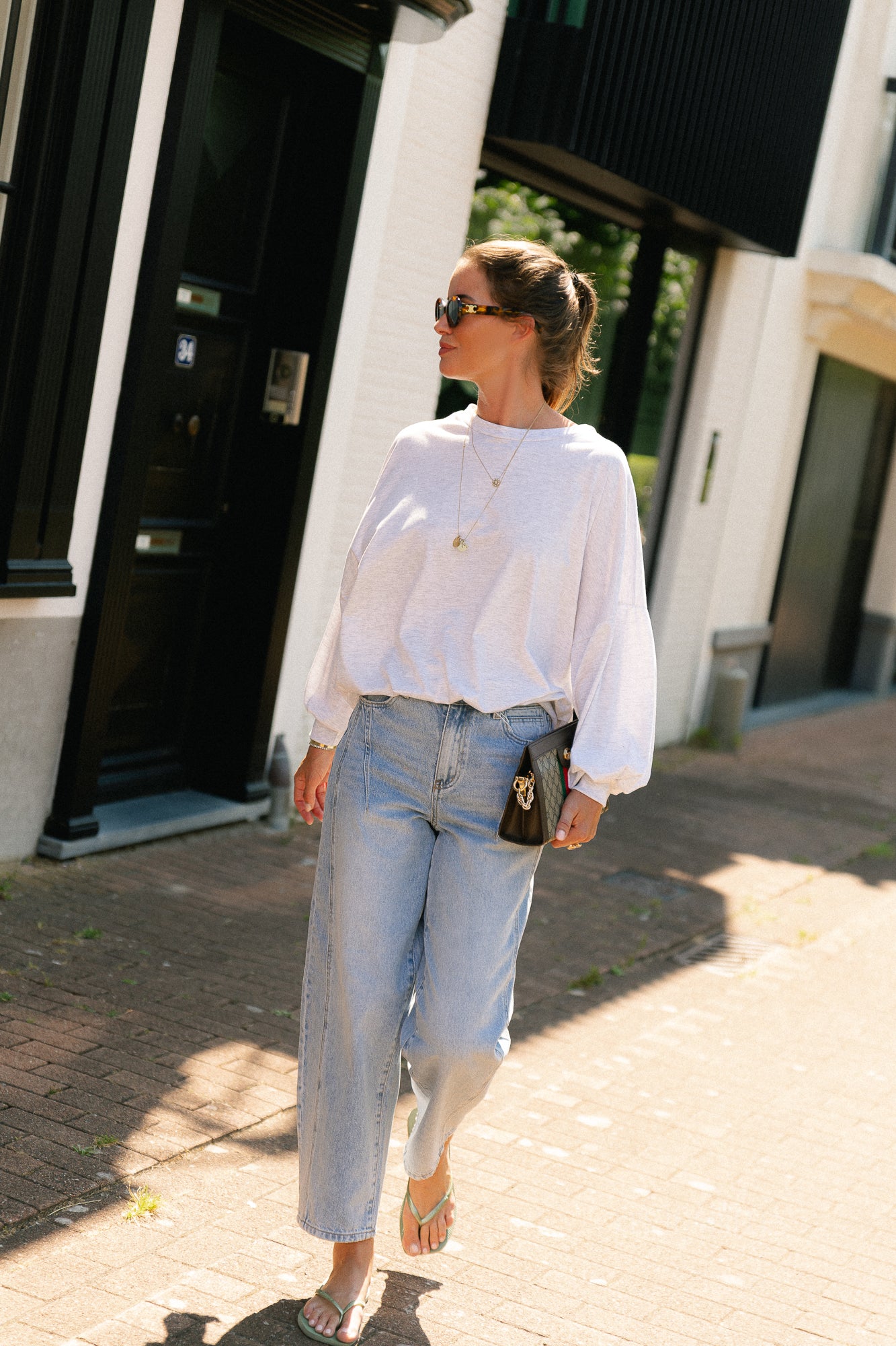 YASSky HW barrel jeans light blue denim