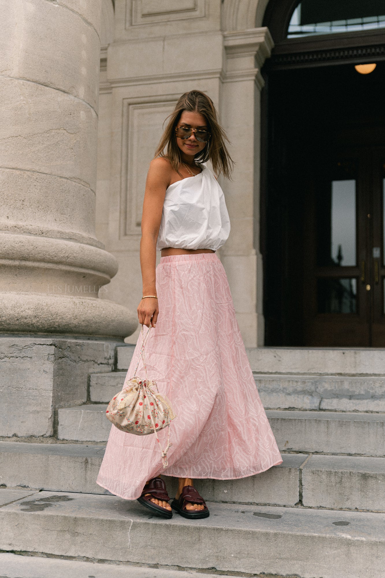 VIRoja HW ankle skirt pink nectar/jacquard