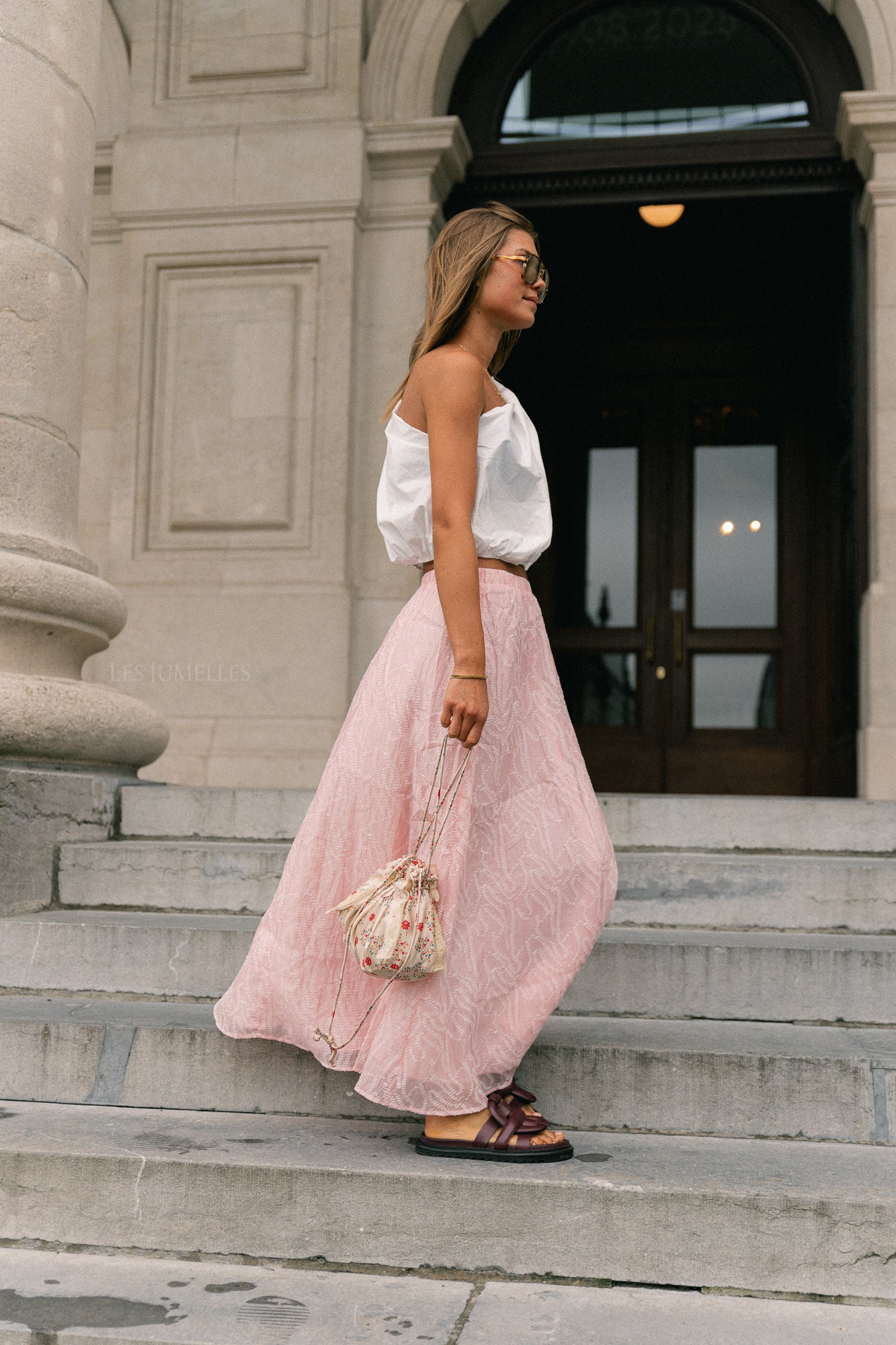 VIRoja HW ankle skirt pink nectar/jacquard