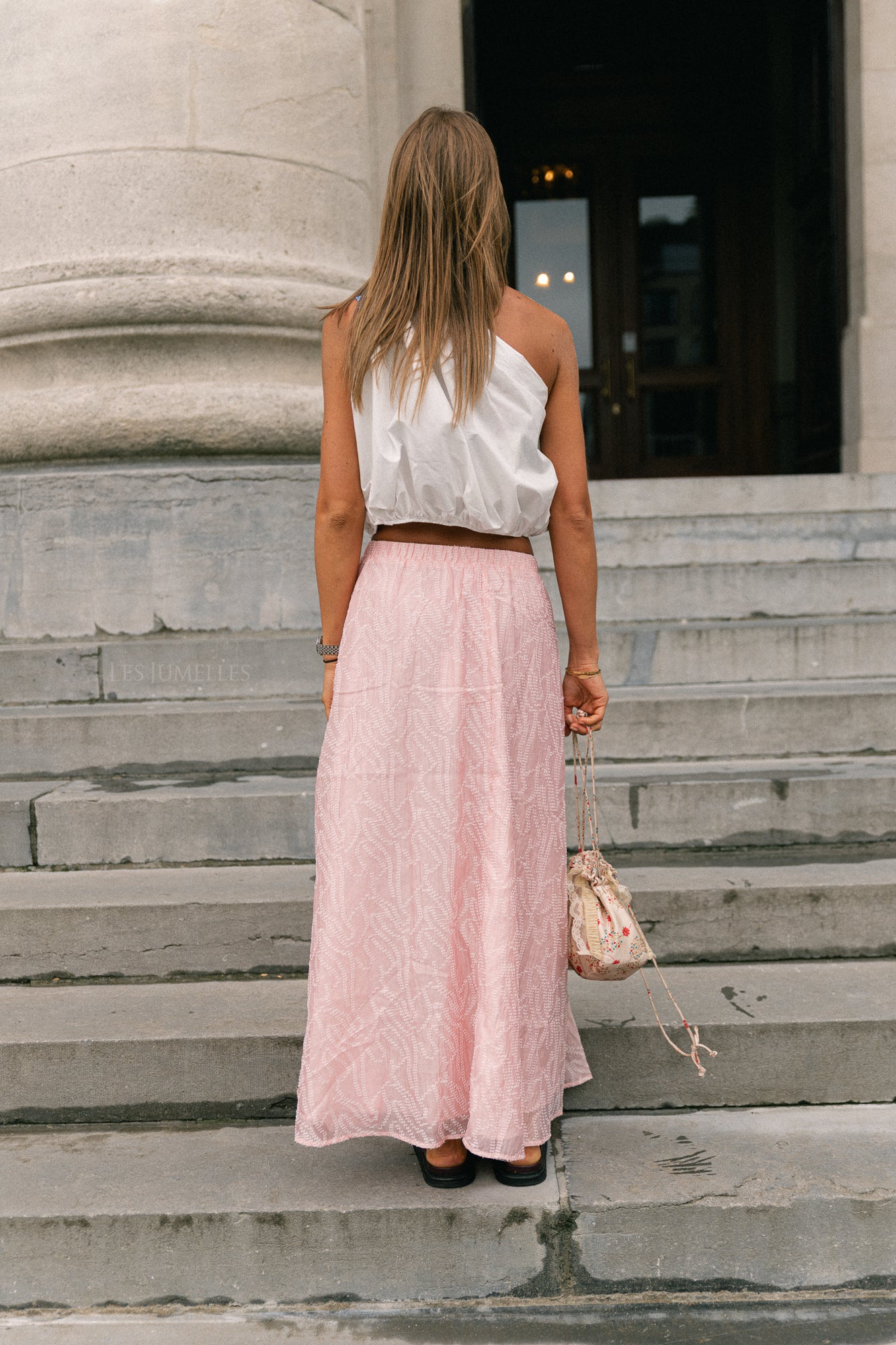 VIRoja HW ankle skirt pink nectar/jacquard