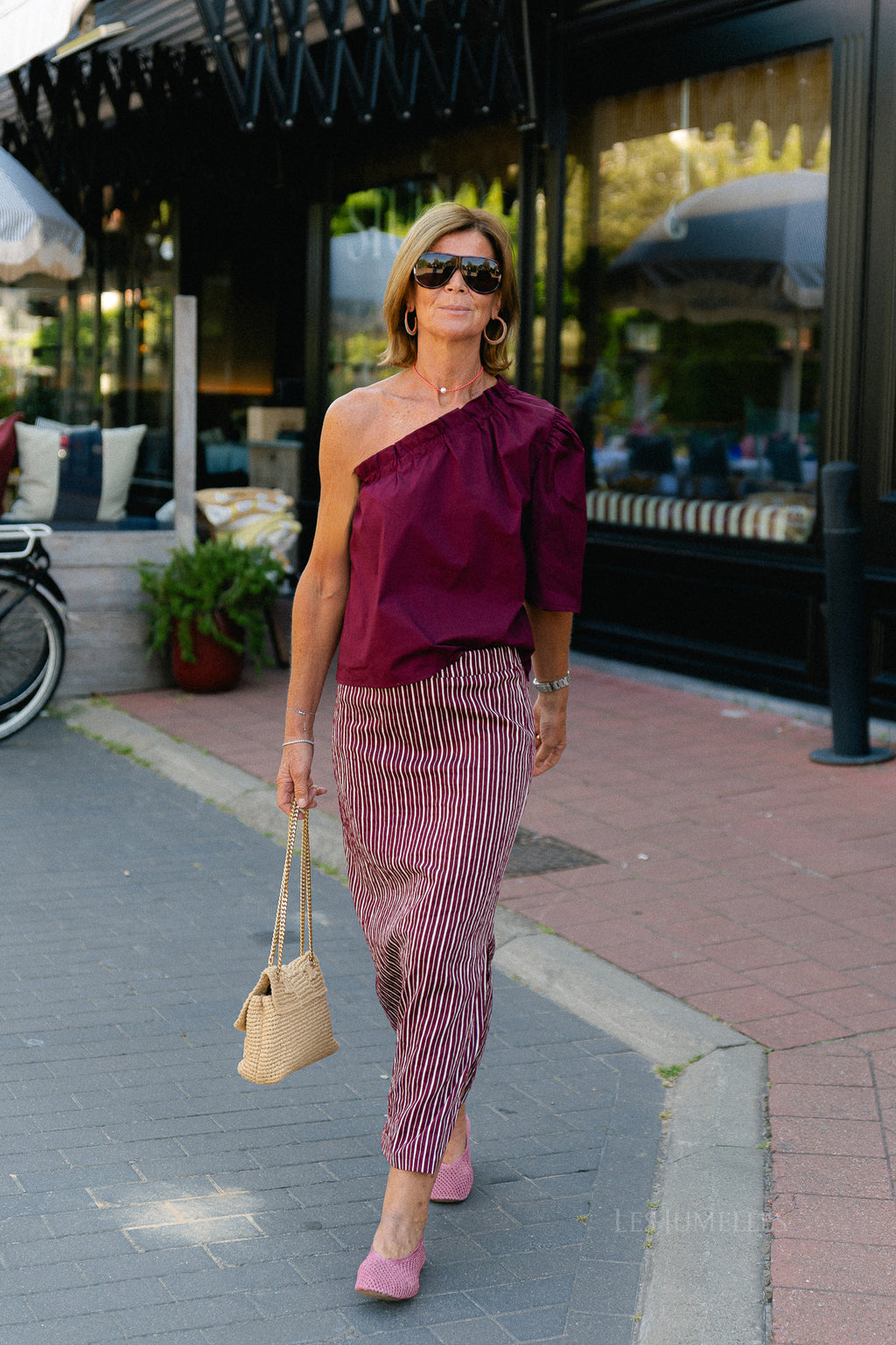 Cosette skirt burgundy stripes