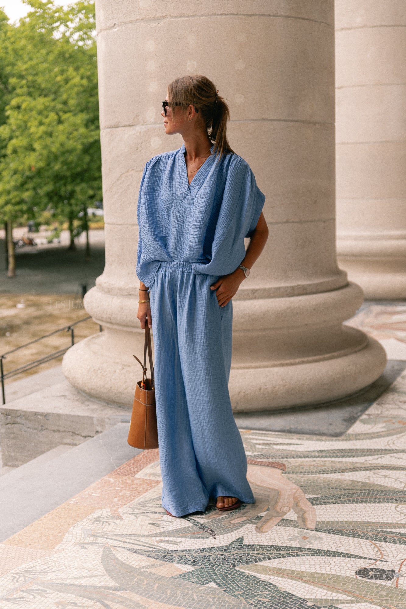 Chemise Celia SS bleu lavande
