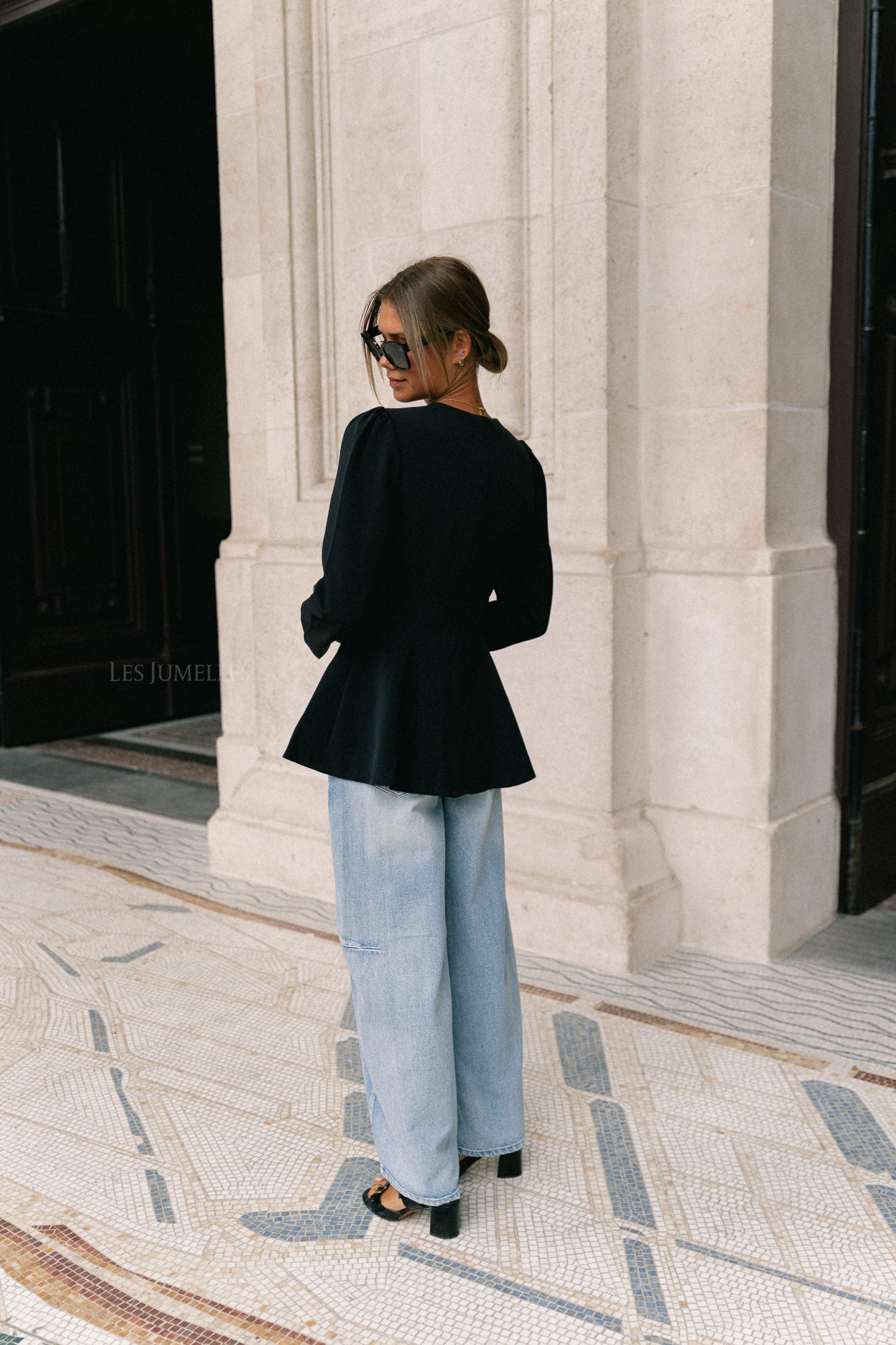 VIRasa LS cinched waist blazer black