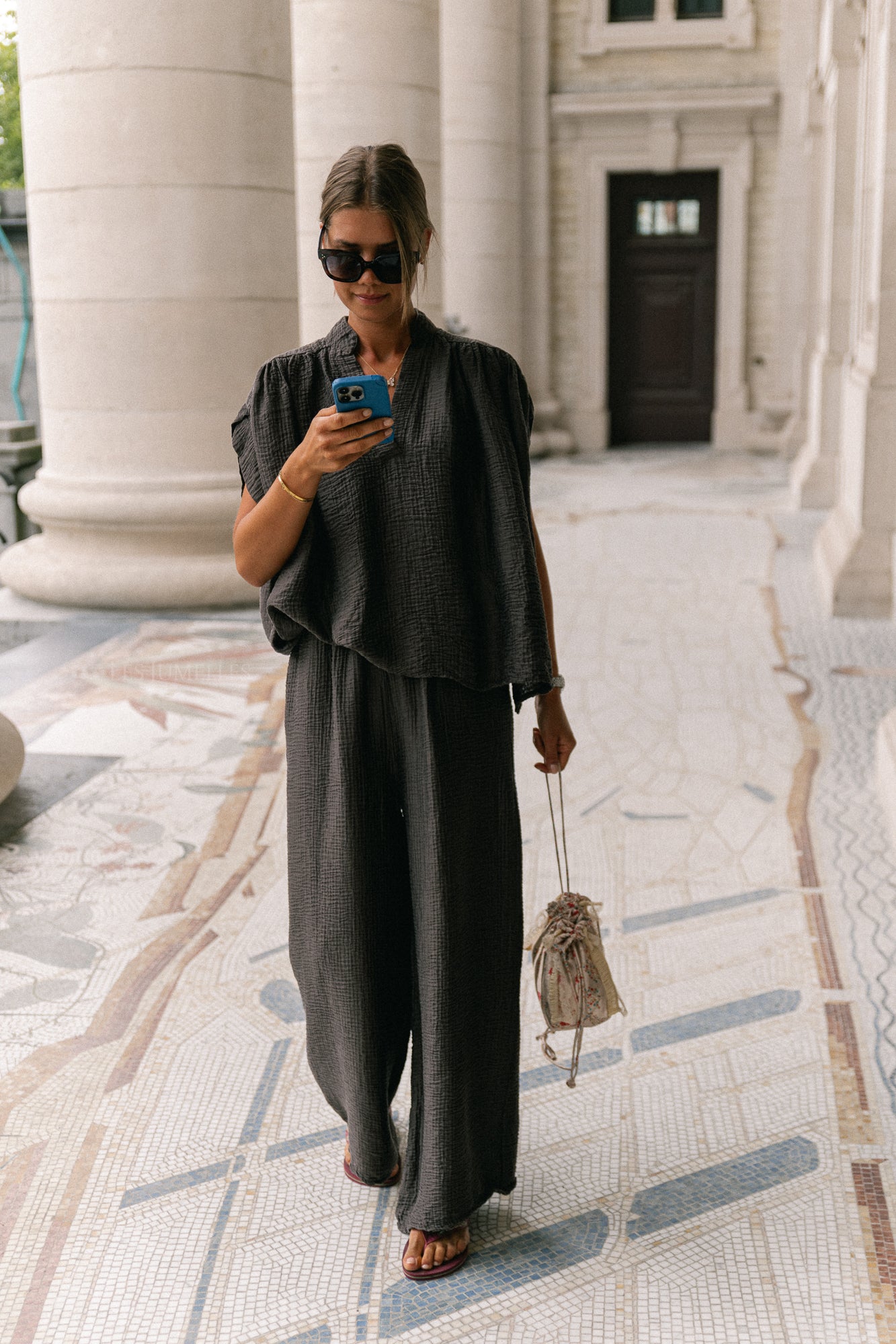 Celia wide pants brown