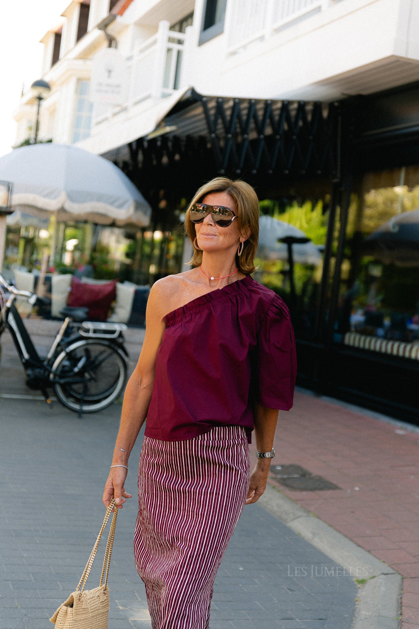 Emmilou one shoulder blouse burgundy