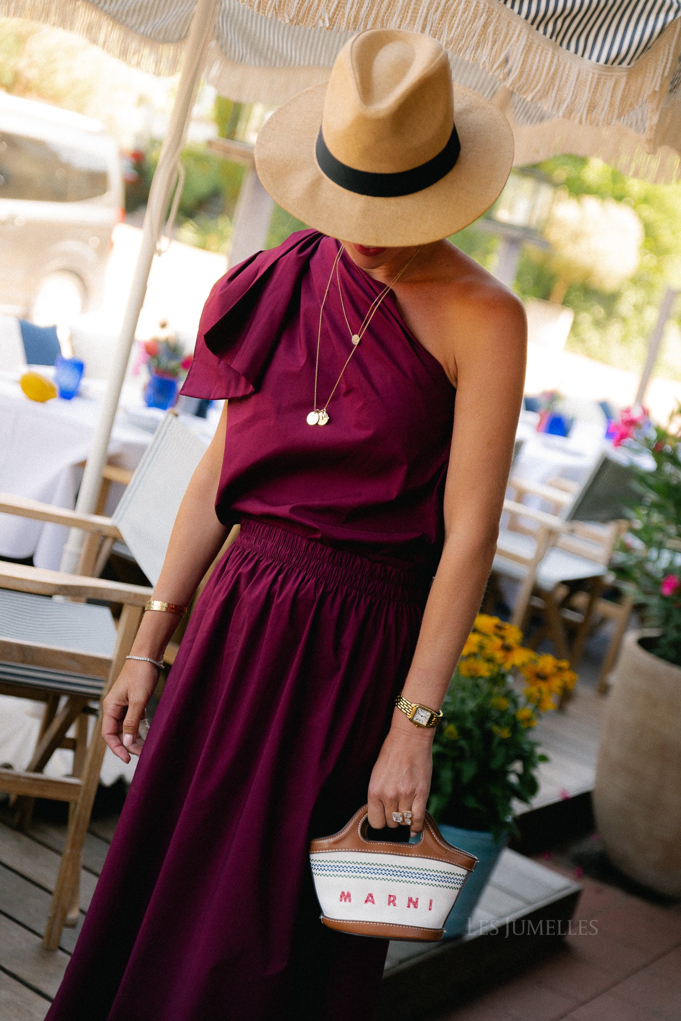 Britt one shoulder bow tie top burgundy