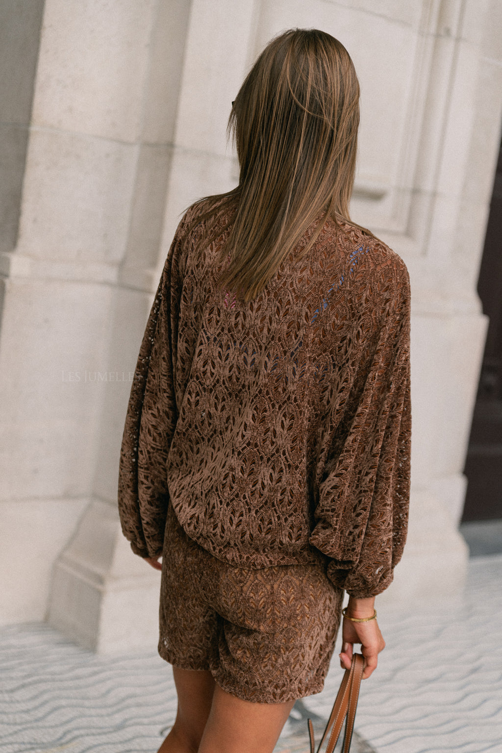 Blouse velours LS Noëlle marron