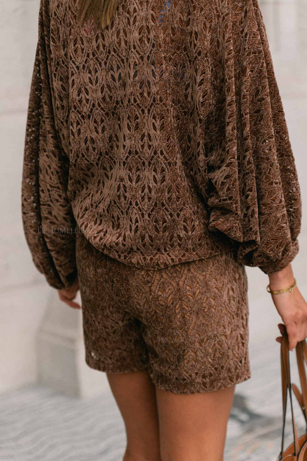Noëlle velvet skort brown