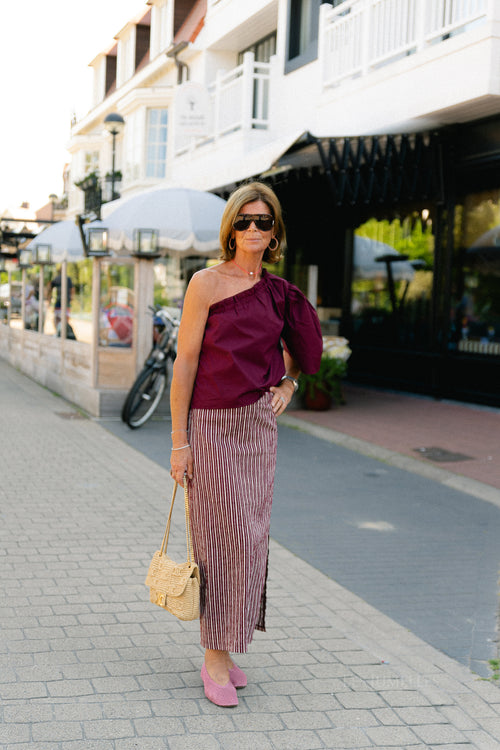 Cosette skirt burgundy stripes