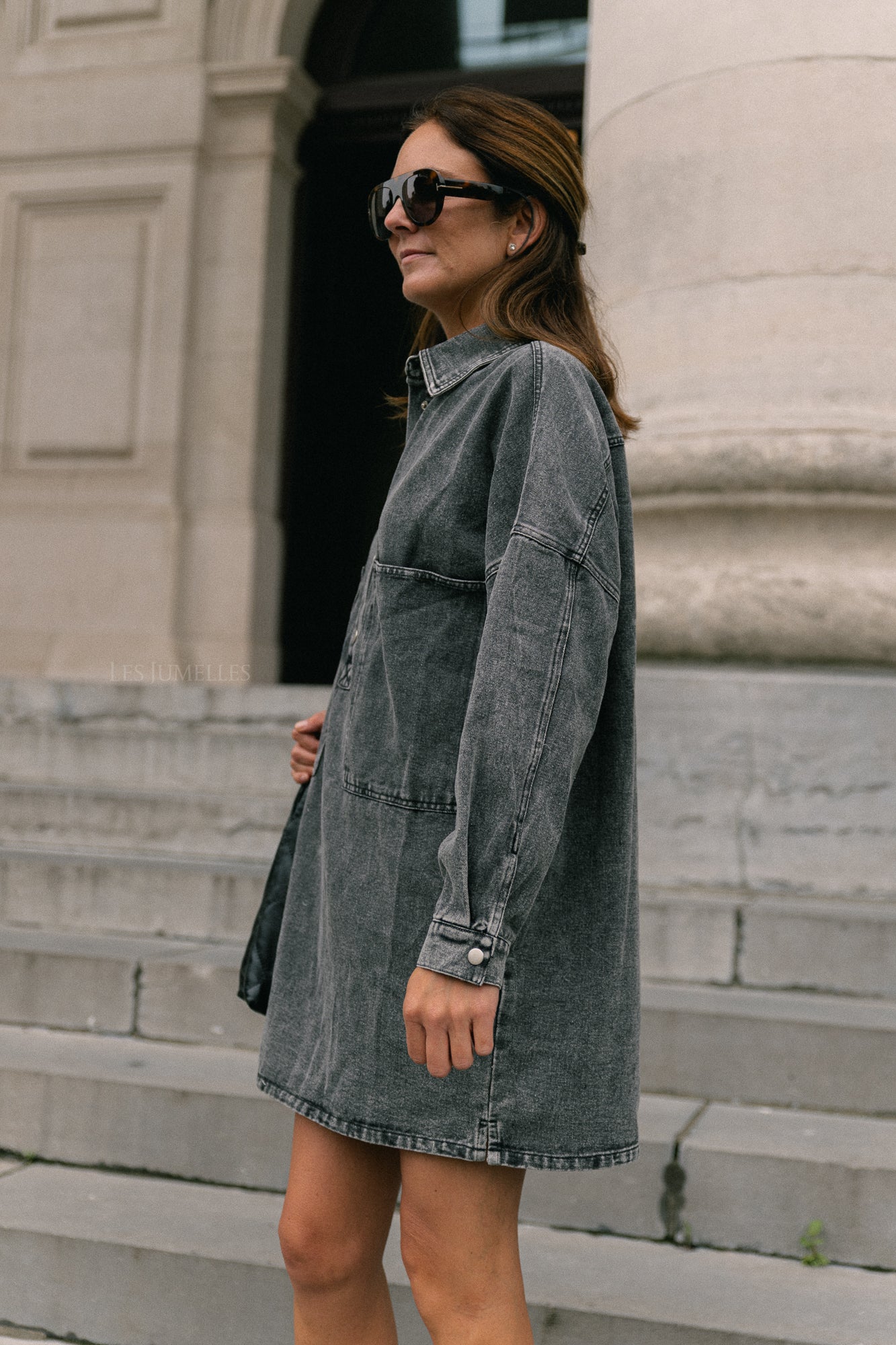 Jacky denim dress washed grey