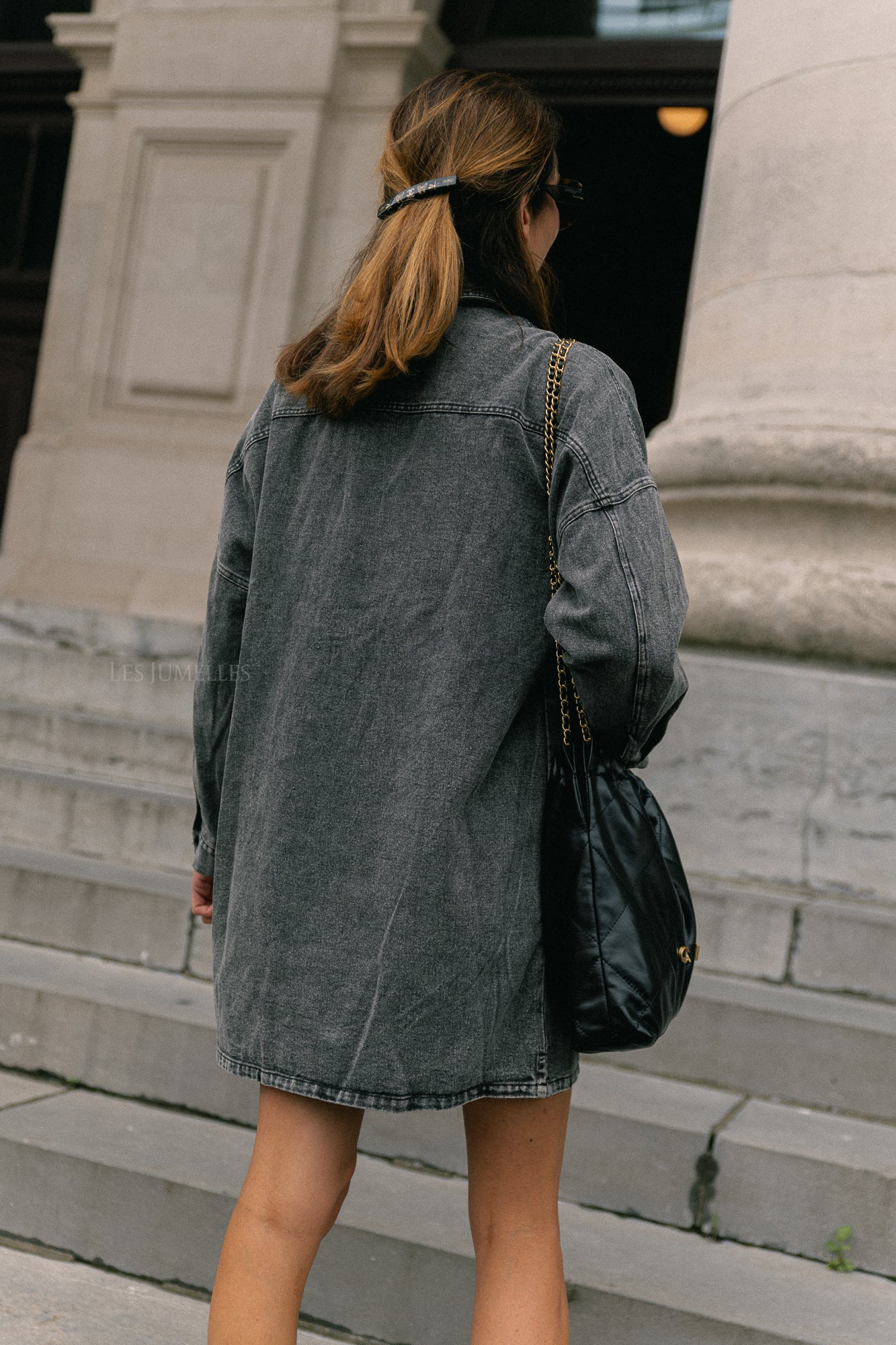 Jacky denim dress washed grey