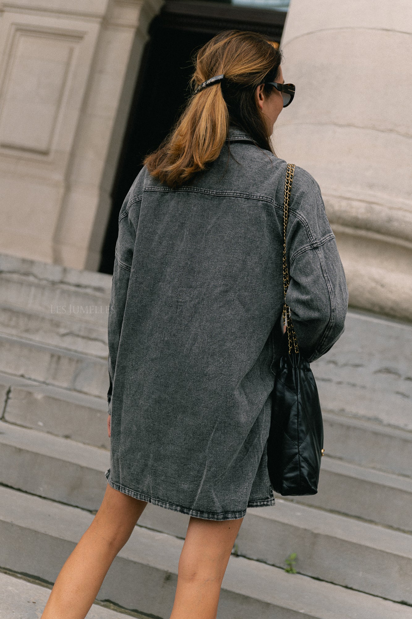 Jacky denim dress washed grey