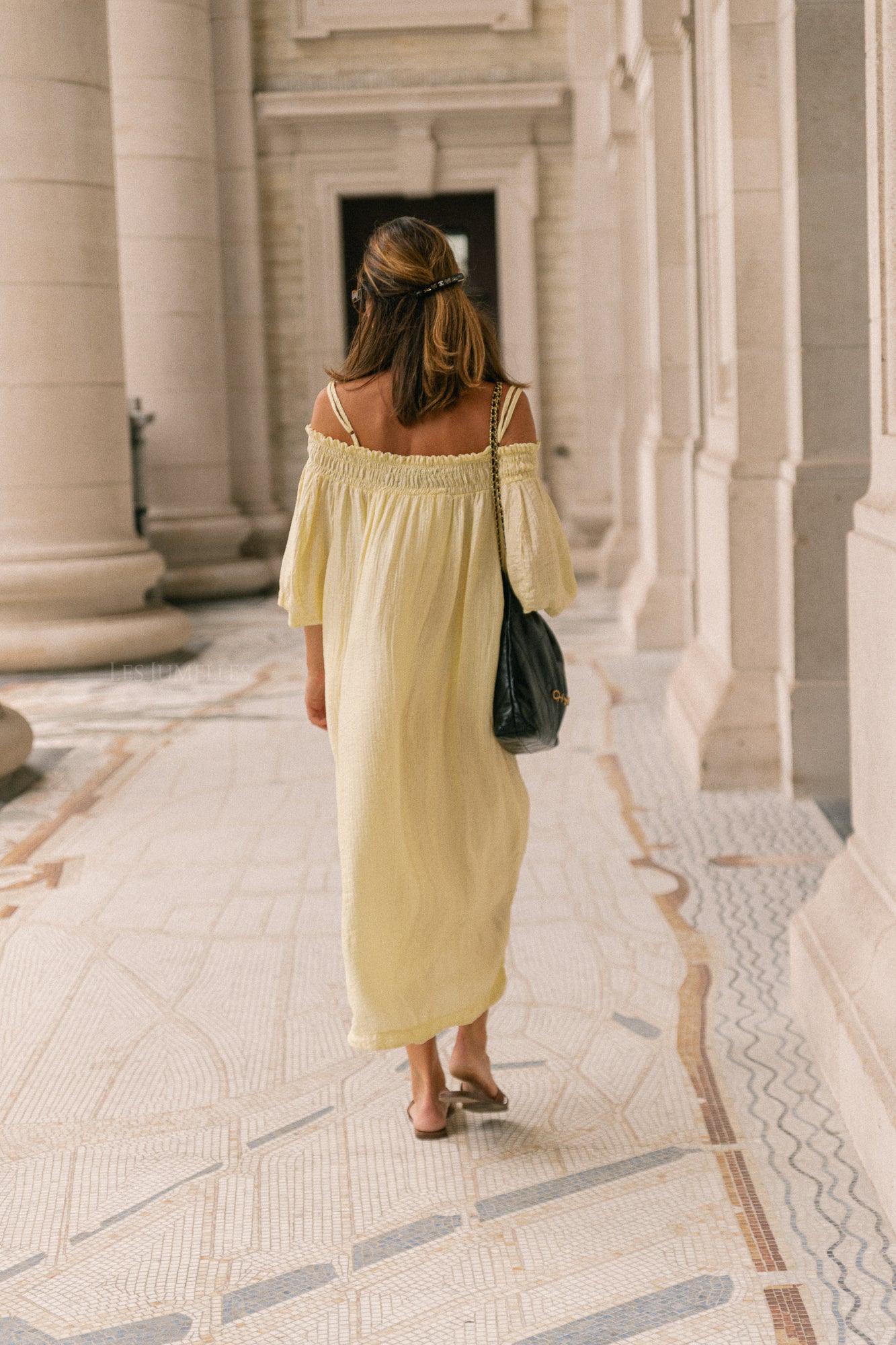 Judith Off-Shoulder-Kleid Hellgelb