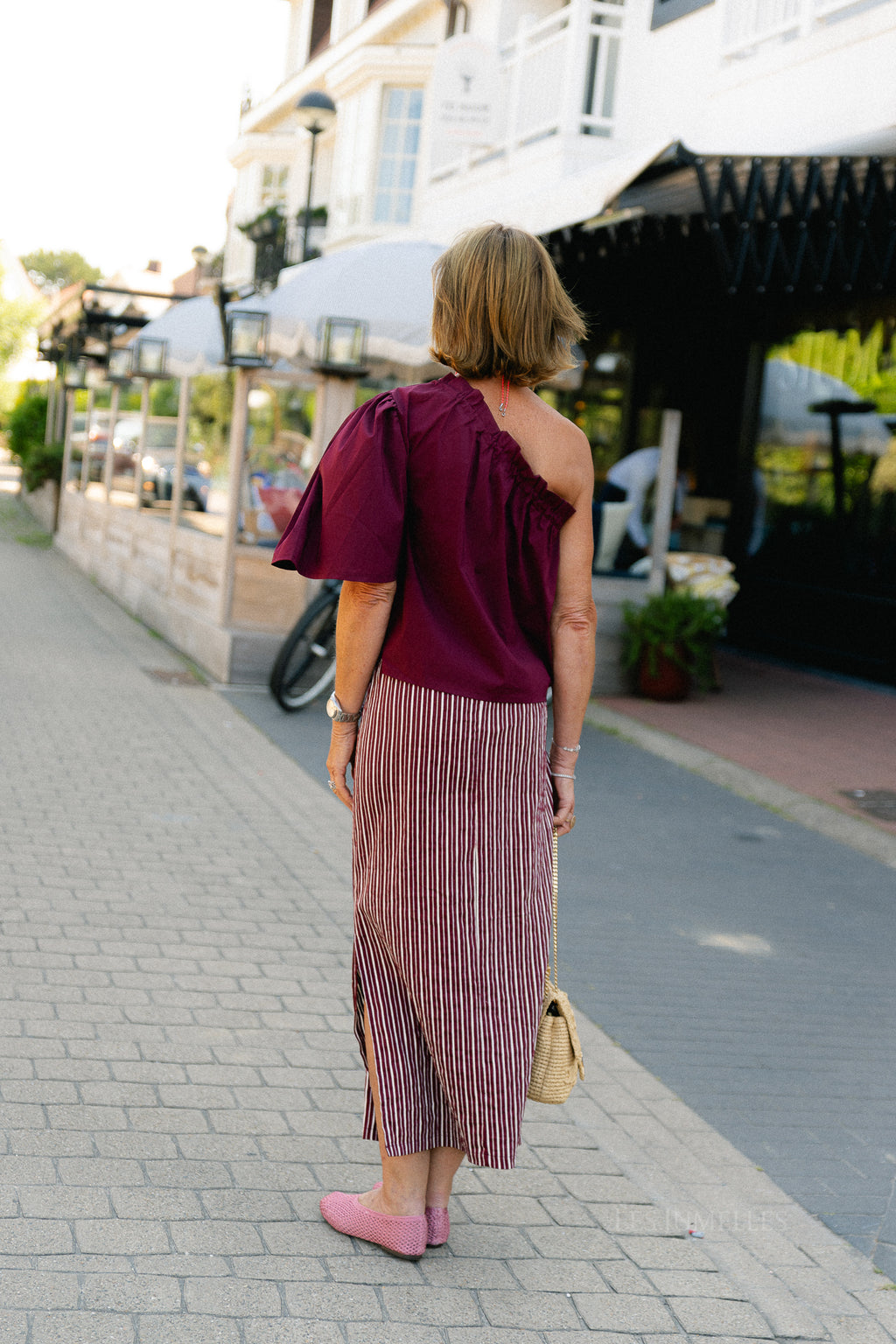 Cosette skirt burgundy stripes