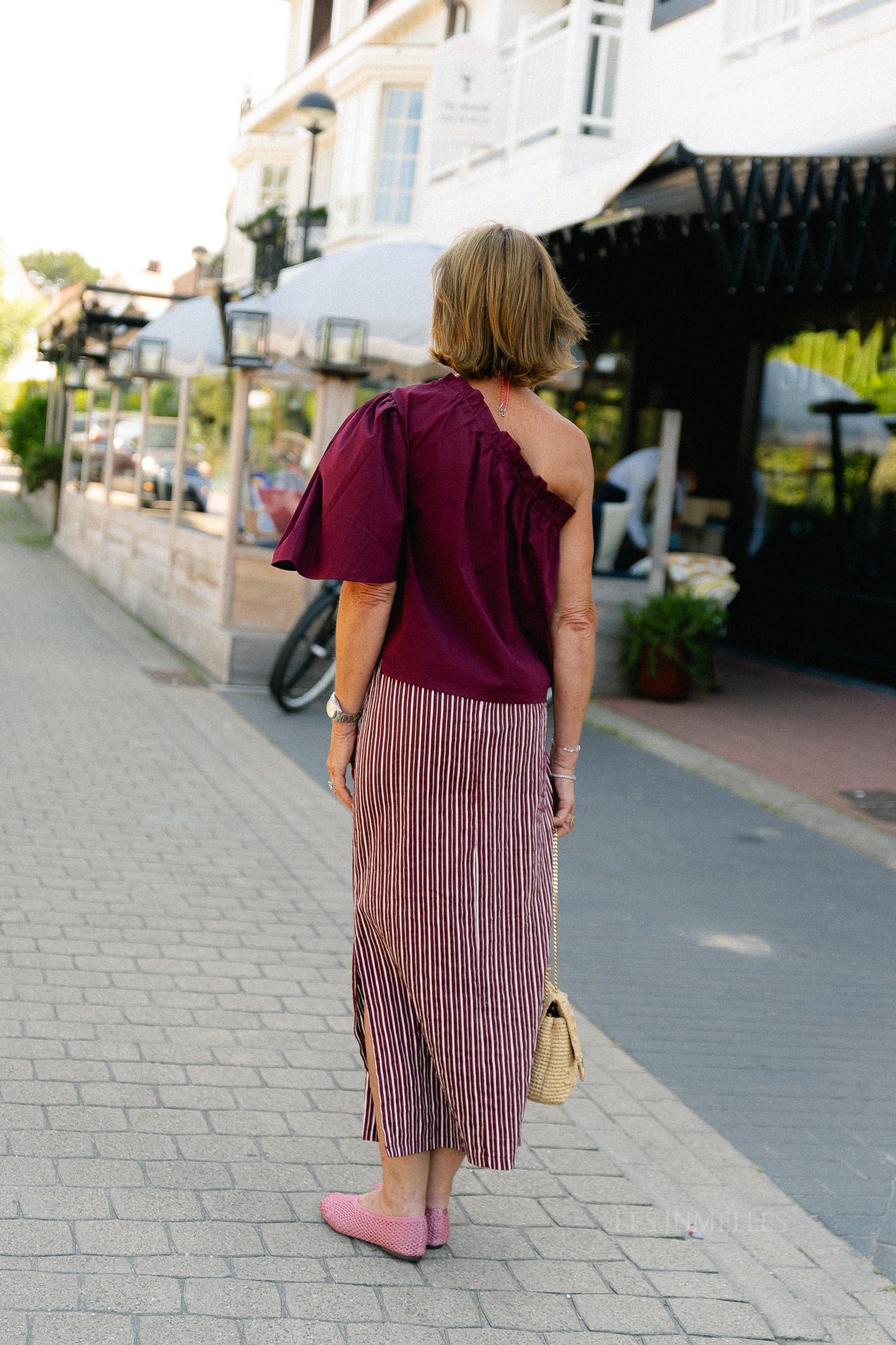 Emmilou one shoulder blouse burgundy