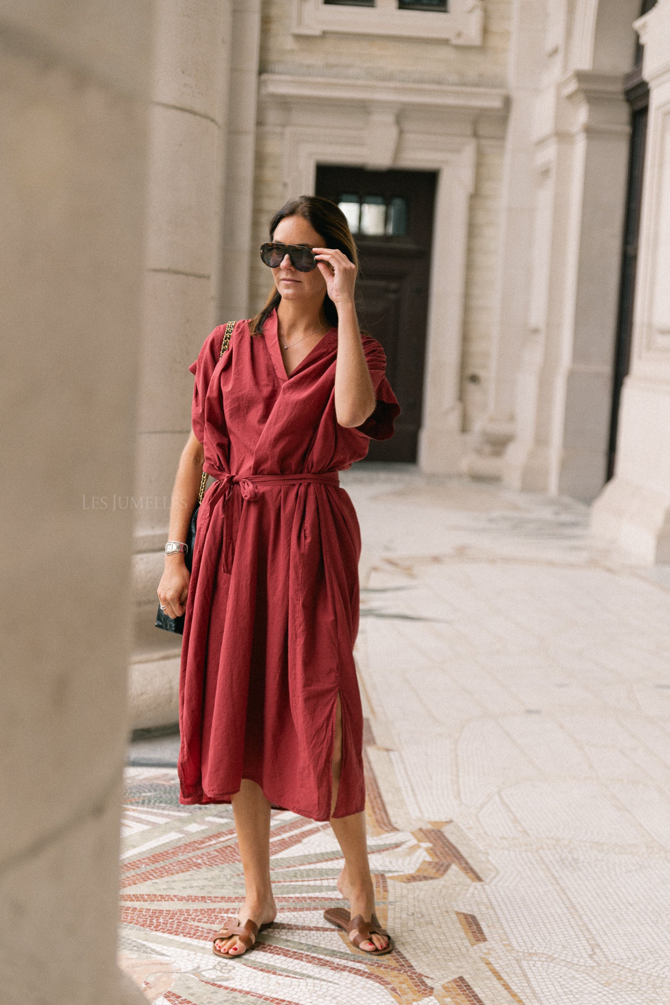 Portia dress brick red