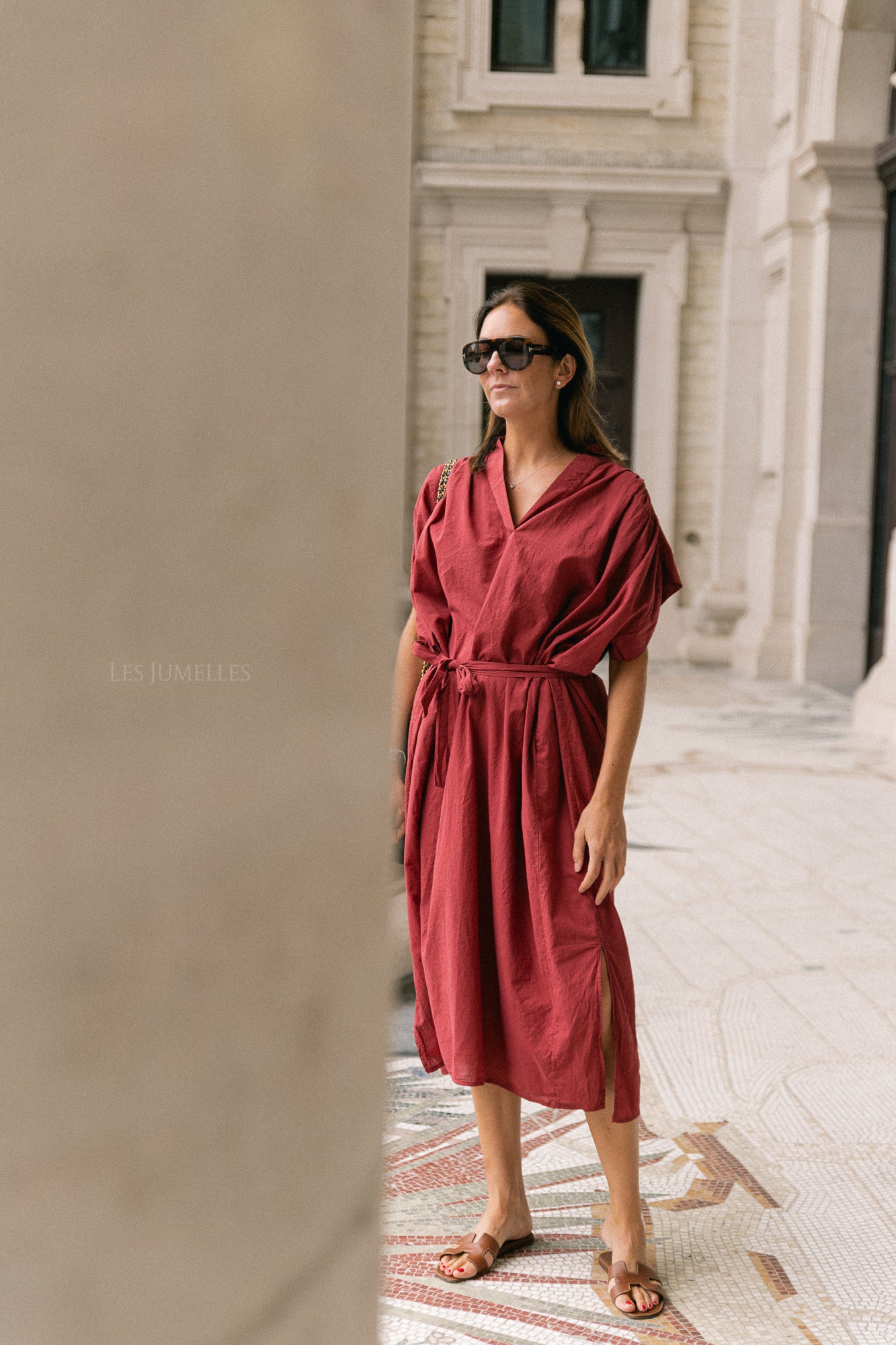 Portia dress brick red