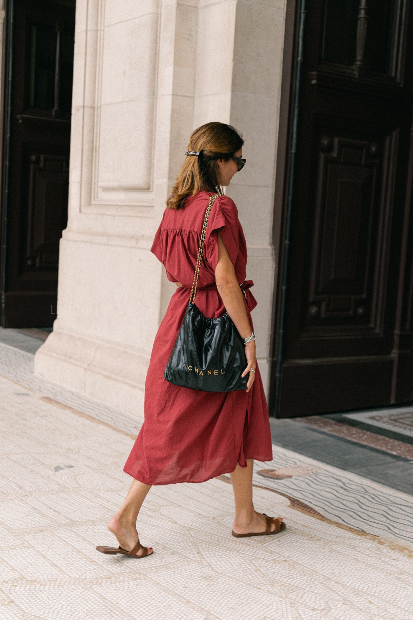 Portia dress brick red