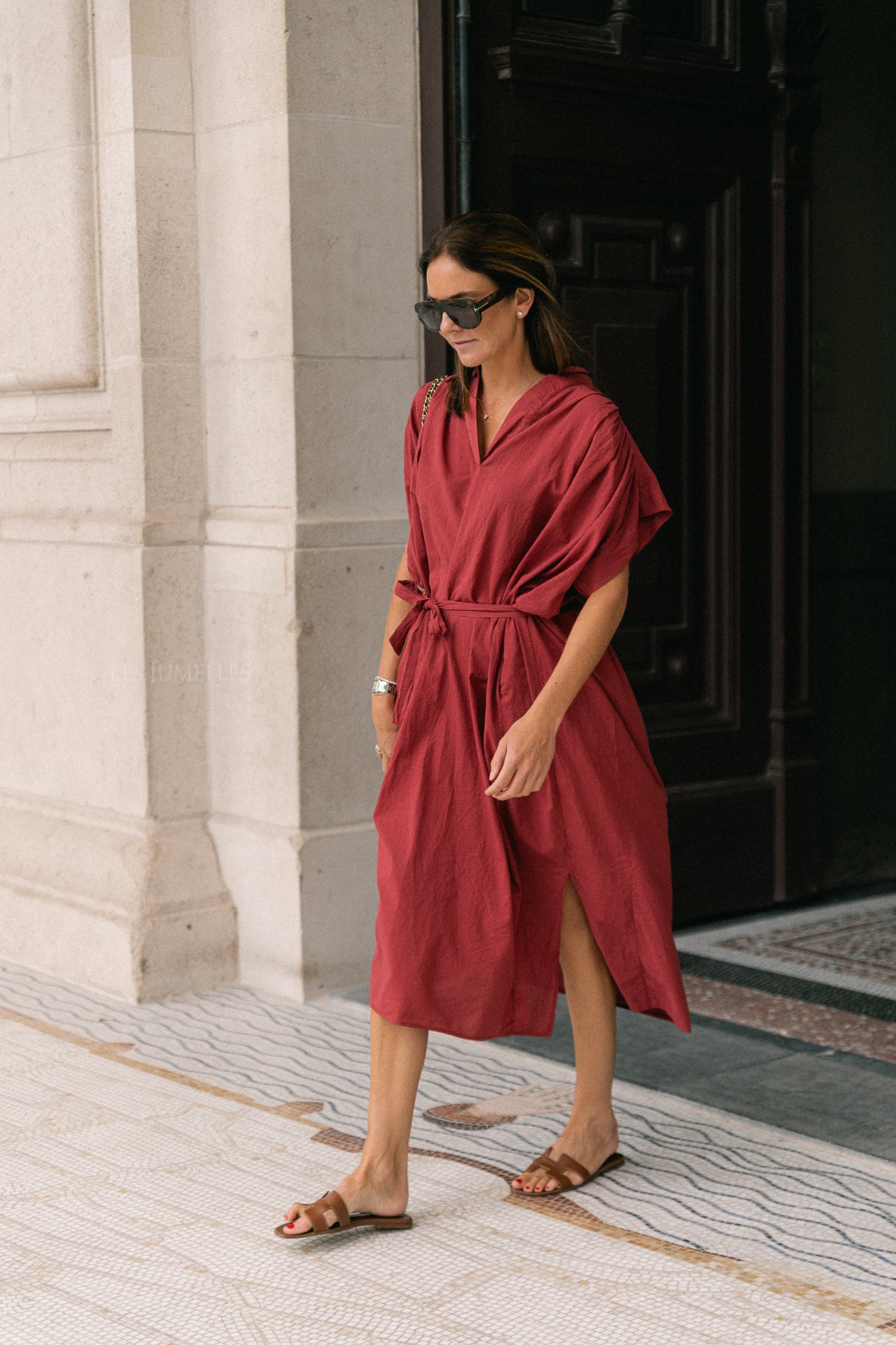 Portia dress brick red