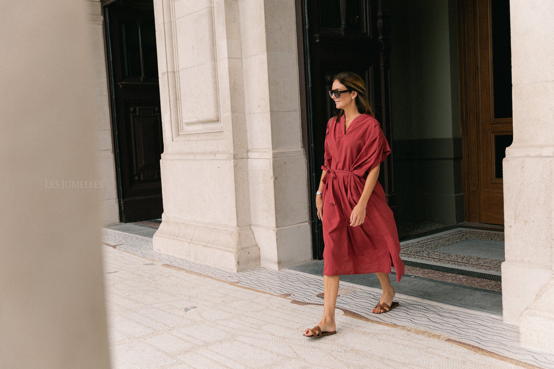 Portia dress brick red