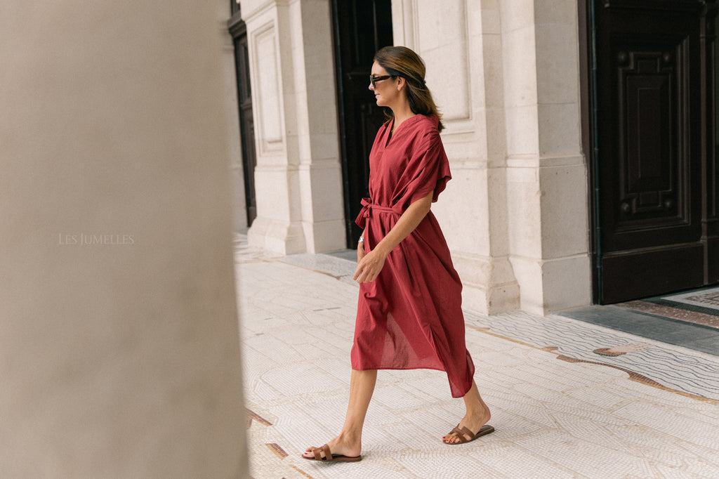 Portia dress brick red
