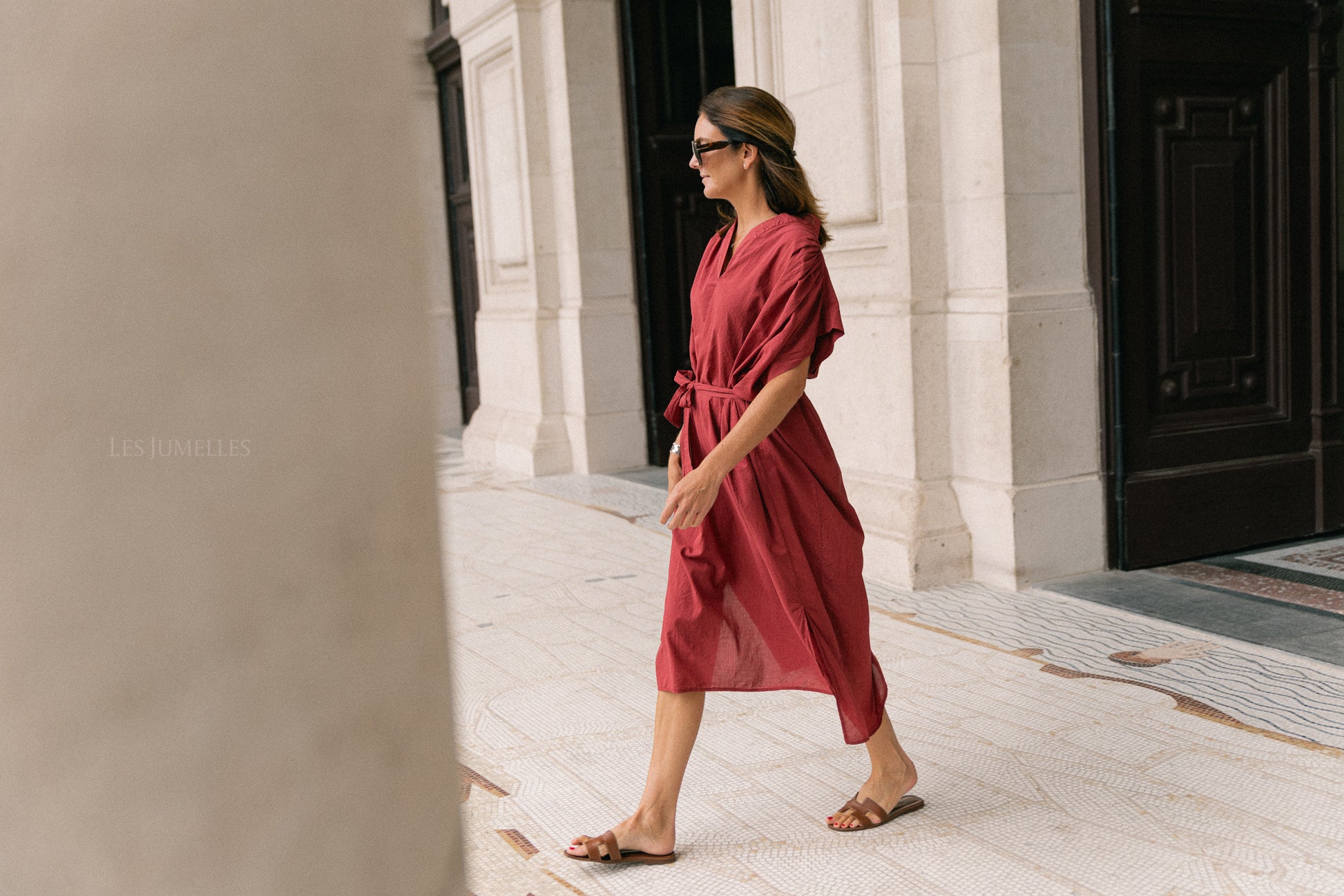 Portia dress brick red