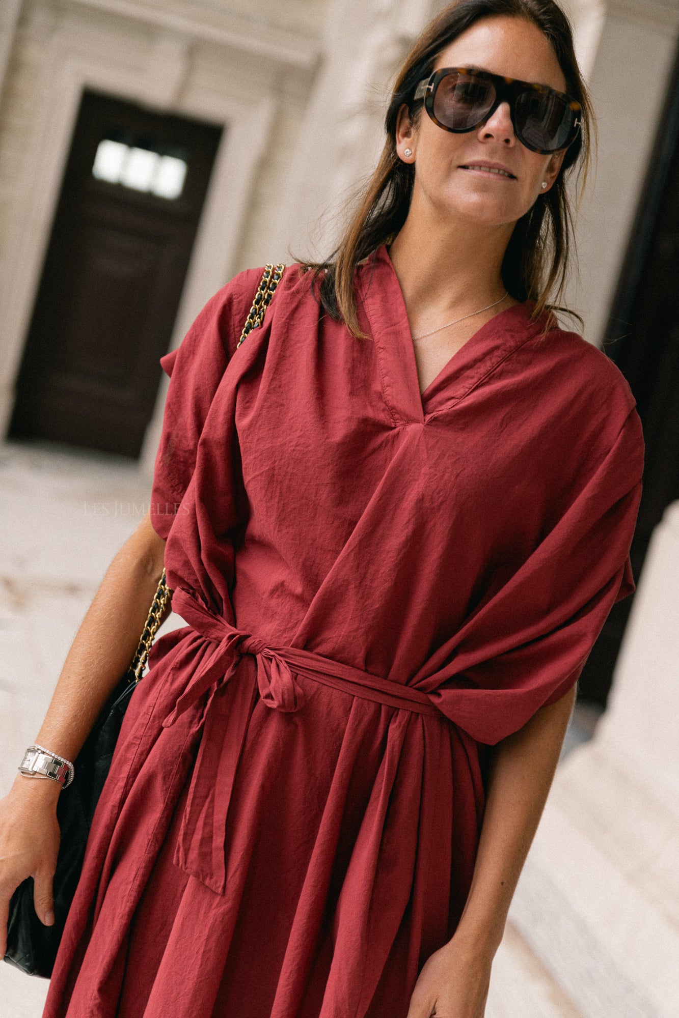 Portia dress brick red