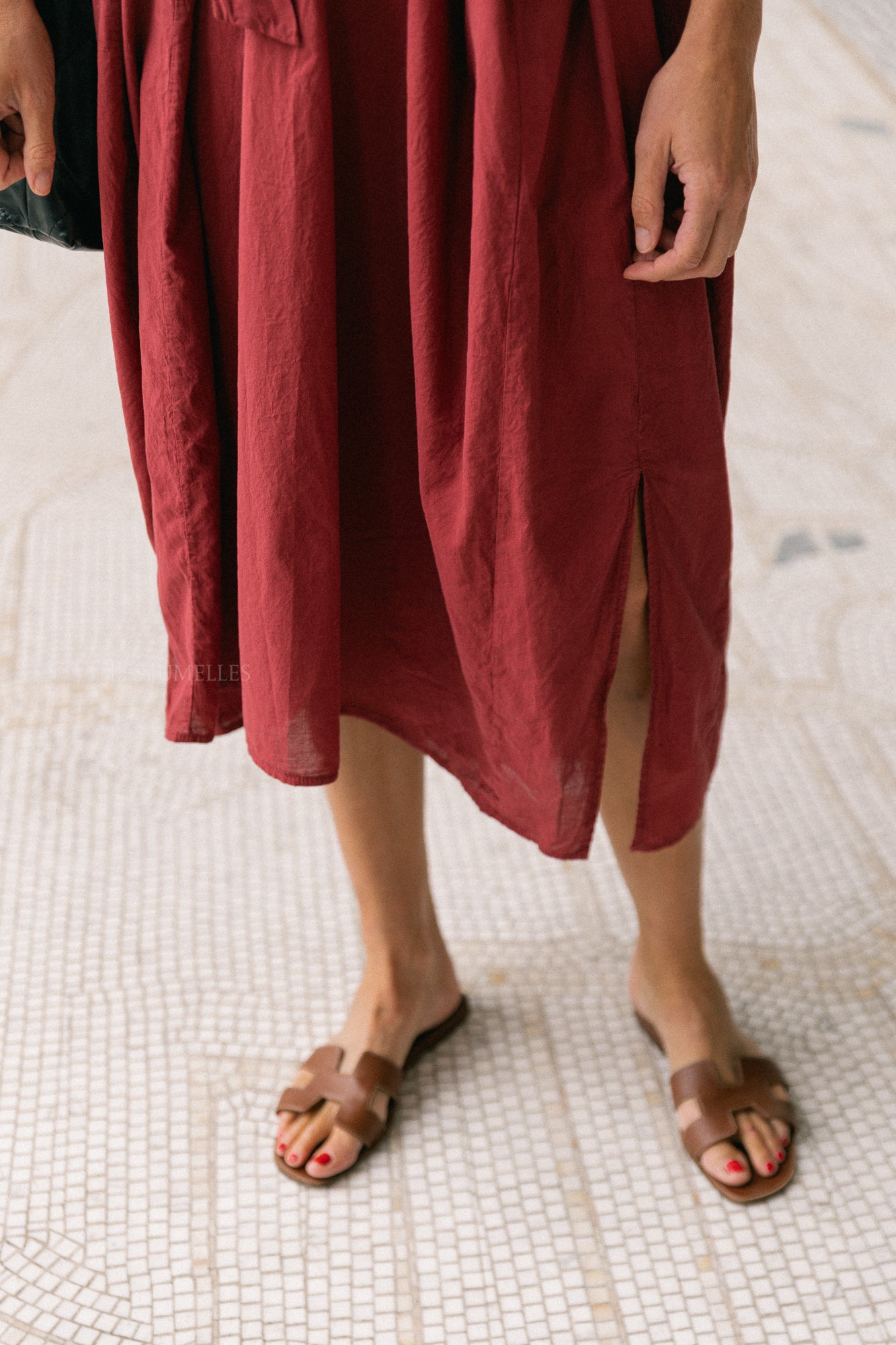 Portia dress brick red